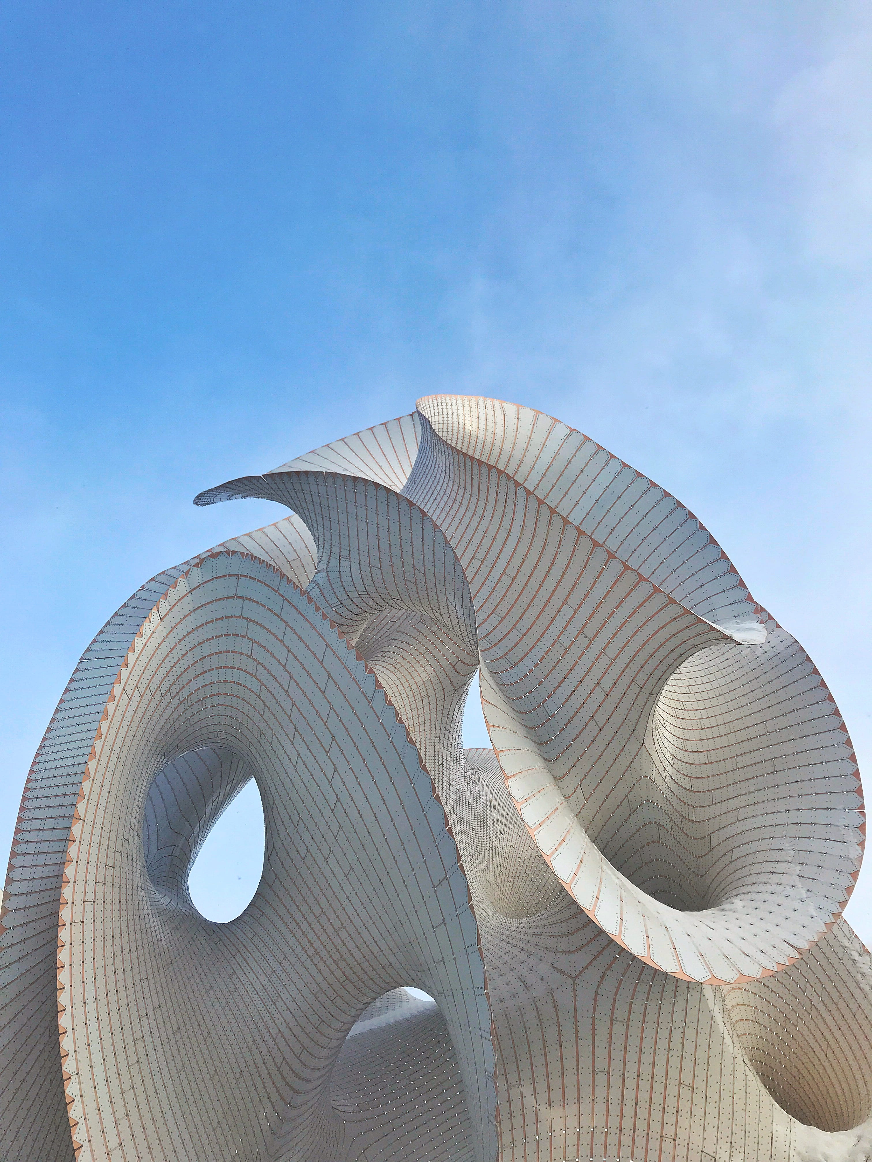 sky, dome, sunlight, day, white, sphere, outdoors, design, copy space, low angle view, architecture, vegetation, modern, urban, prospekt mangilik yel., Phone HD Wallpaper