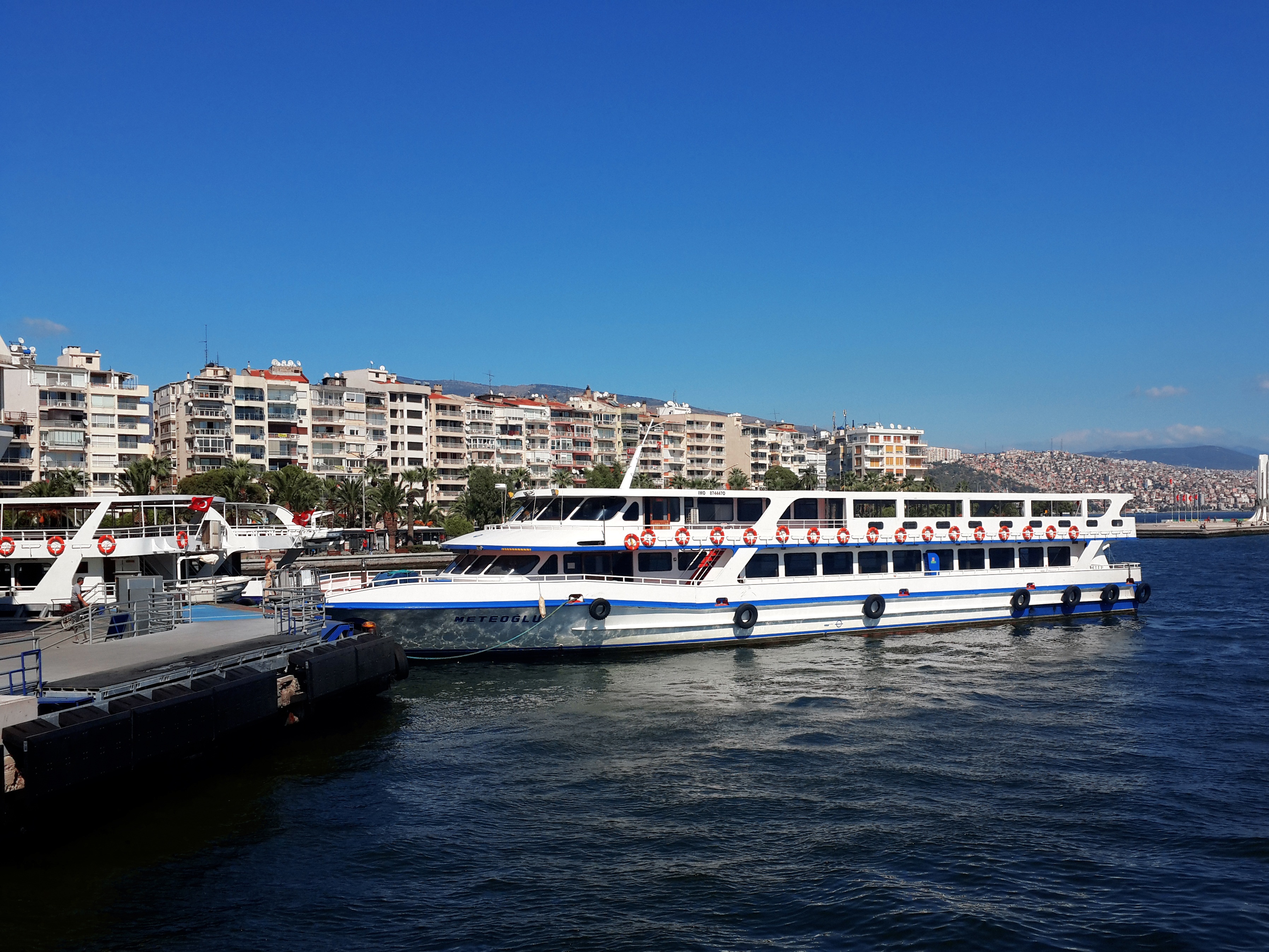 mode of transportation, karsiyaka, harbor, architecture, travel, tree, outdoors, light, clear sky, turkey, passenger craft, green, nature, izmir, forest, HD Wallpaper