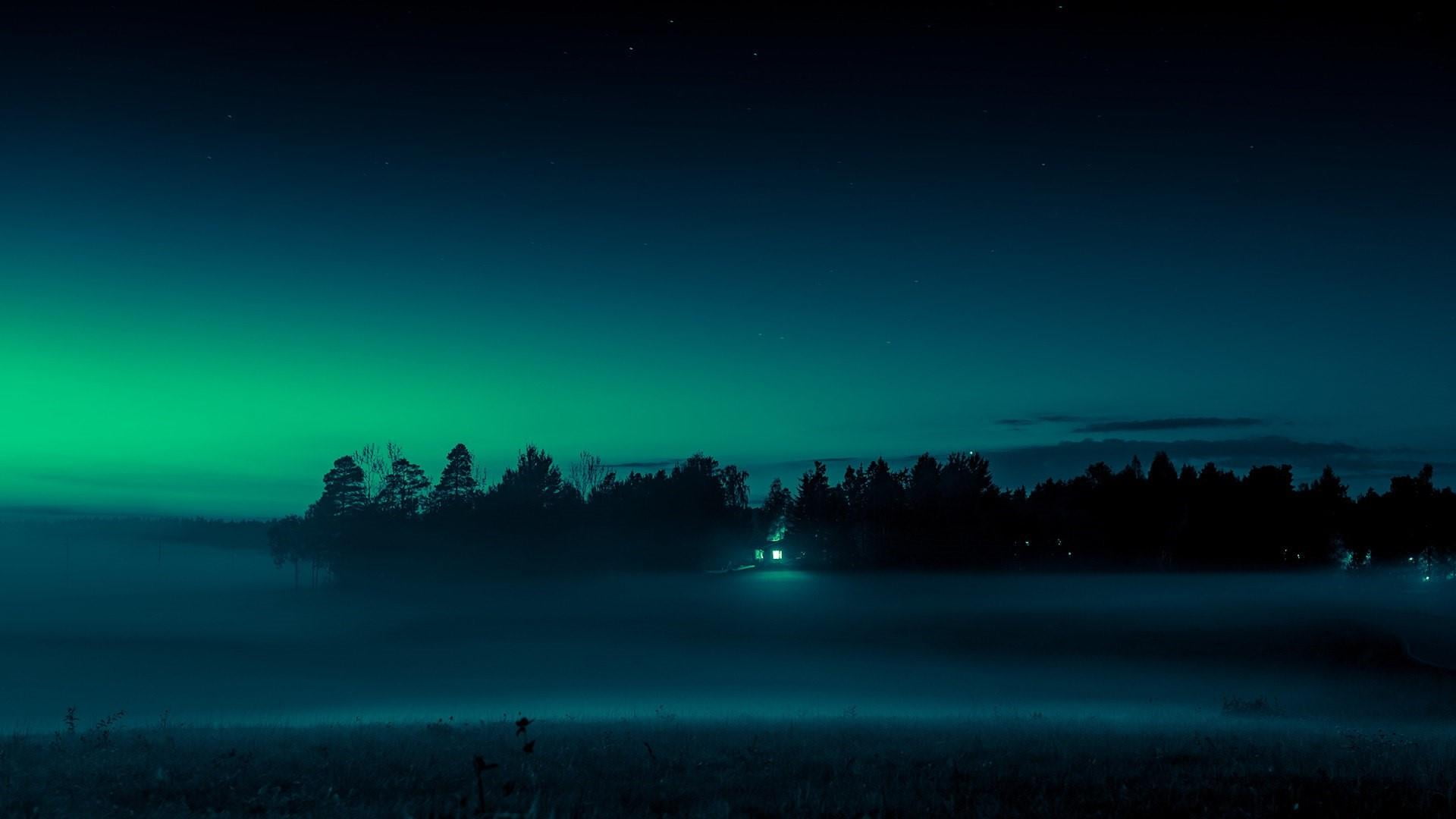 astronomy, tranquility, beauty in nature, landscape, calm, environment, star - space, no people, space, silhouette, sky, misty, twilight, non-urban scene, HD Wallpaper