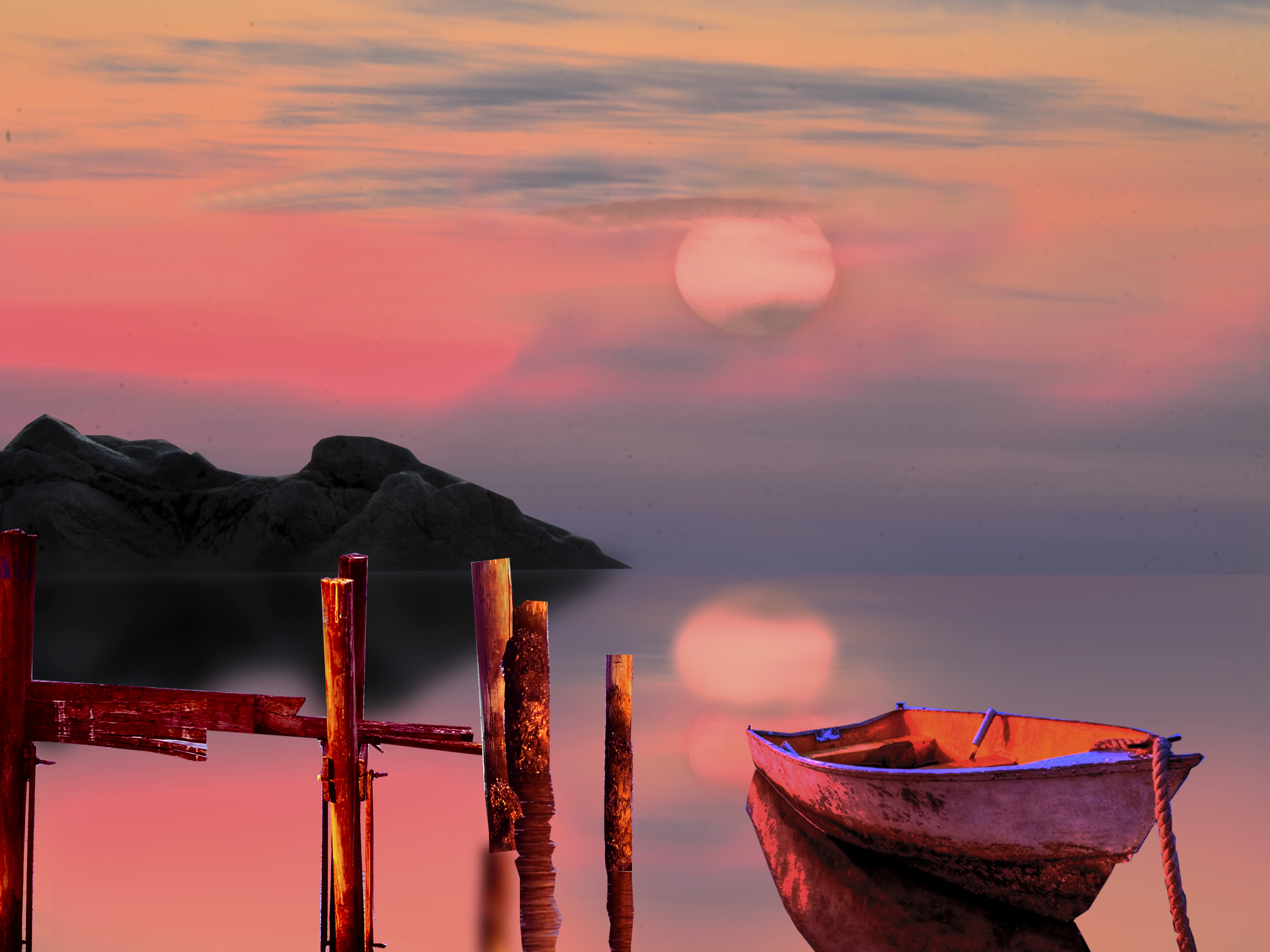 sea, beach, John Howard, Sunset, Surreal, nautical Vessel, dawn, 4K, coastline, dusk, depth of field, Tampa Bay, nature, Tropical, white, sky, outdoors, HD Wallpaper