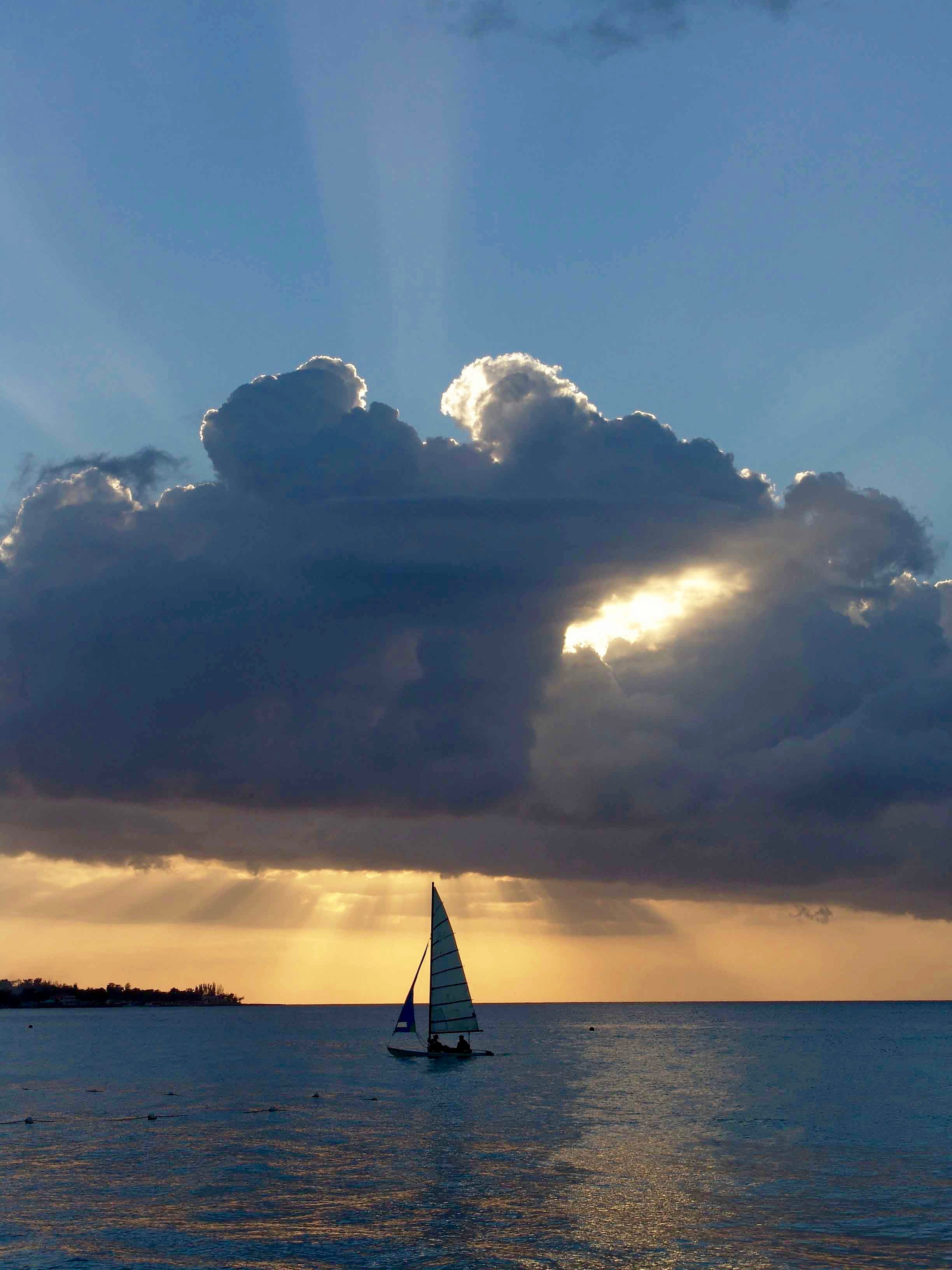 tropical, cloud - Sky, nautical Vessel, blue sky, sky, paradise, sun of jamaica, sailboat, blue, grey, sailing, caribbean, exotic, boot, dusk, cloud, horizon Over Water, Phone HD Wallpaper