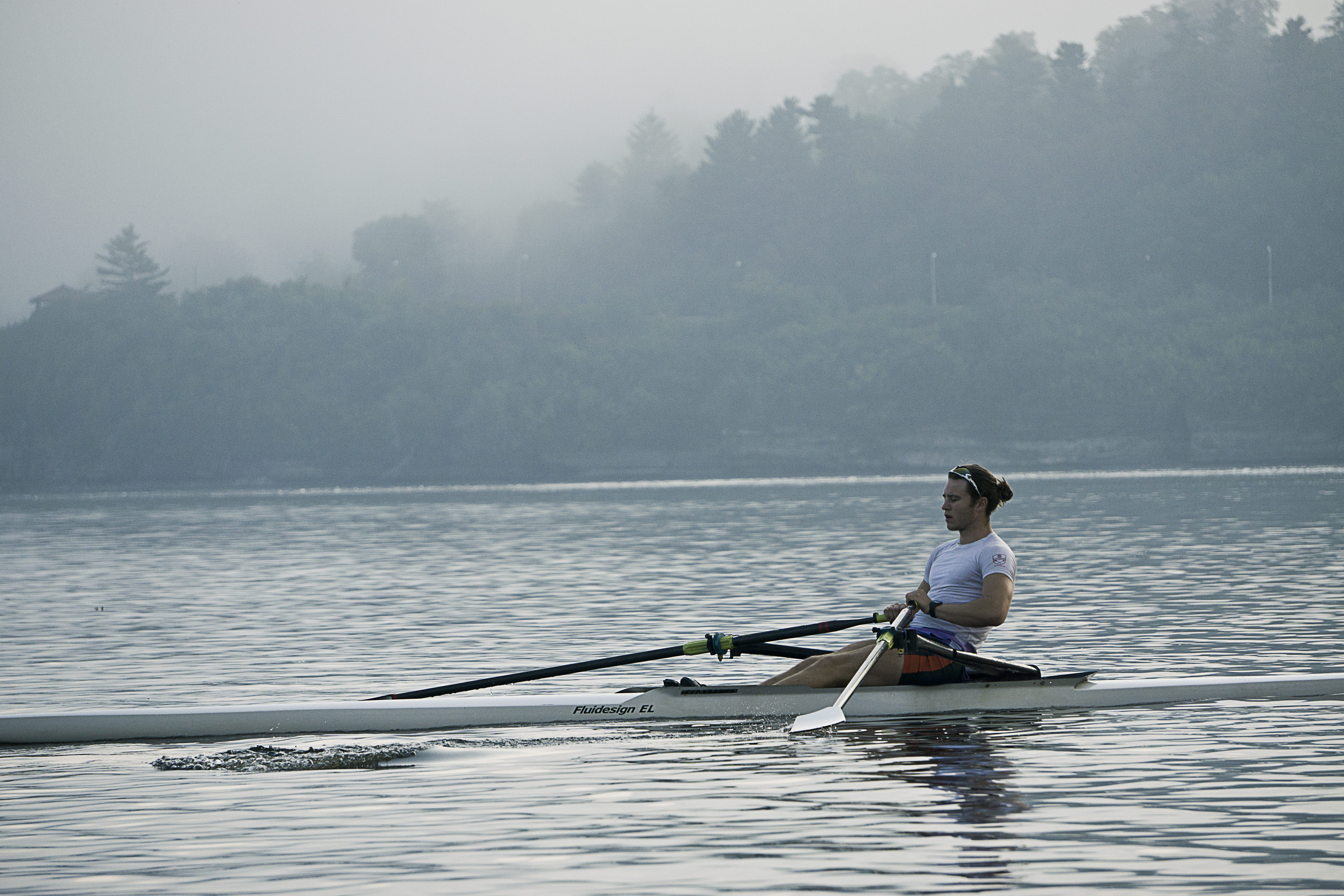 5K, river, mist, riding, plant, adult, nautical vessel, kayak, lake, leisure activity, day, racing, nature, fog, one person, competition, effort, rowboat, HD Wallpaper
