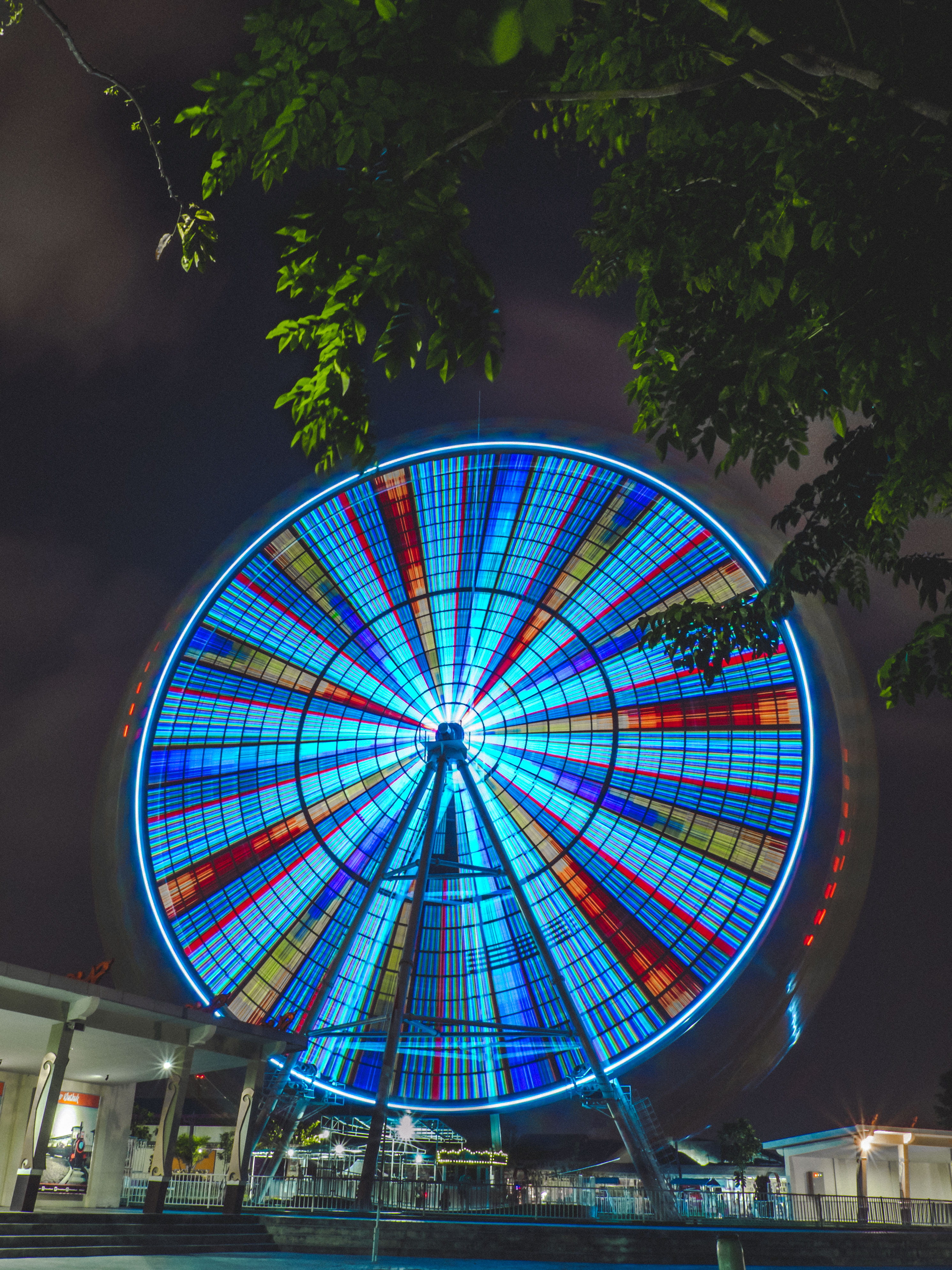 multicolored, no people, ferris well, geometric shape, photography, multi colored, architecture, london, built structure, color, wheel, bright, night, ferris wheel, Phone HD Wallpaper