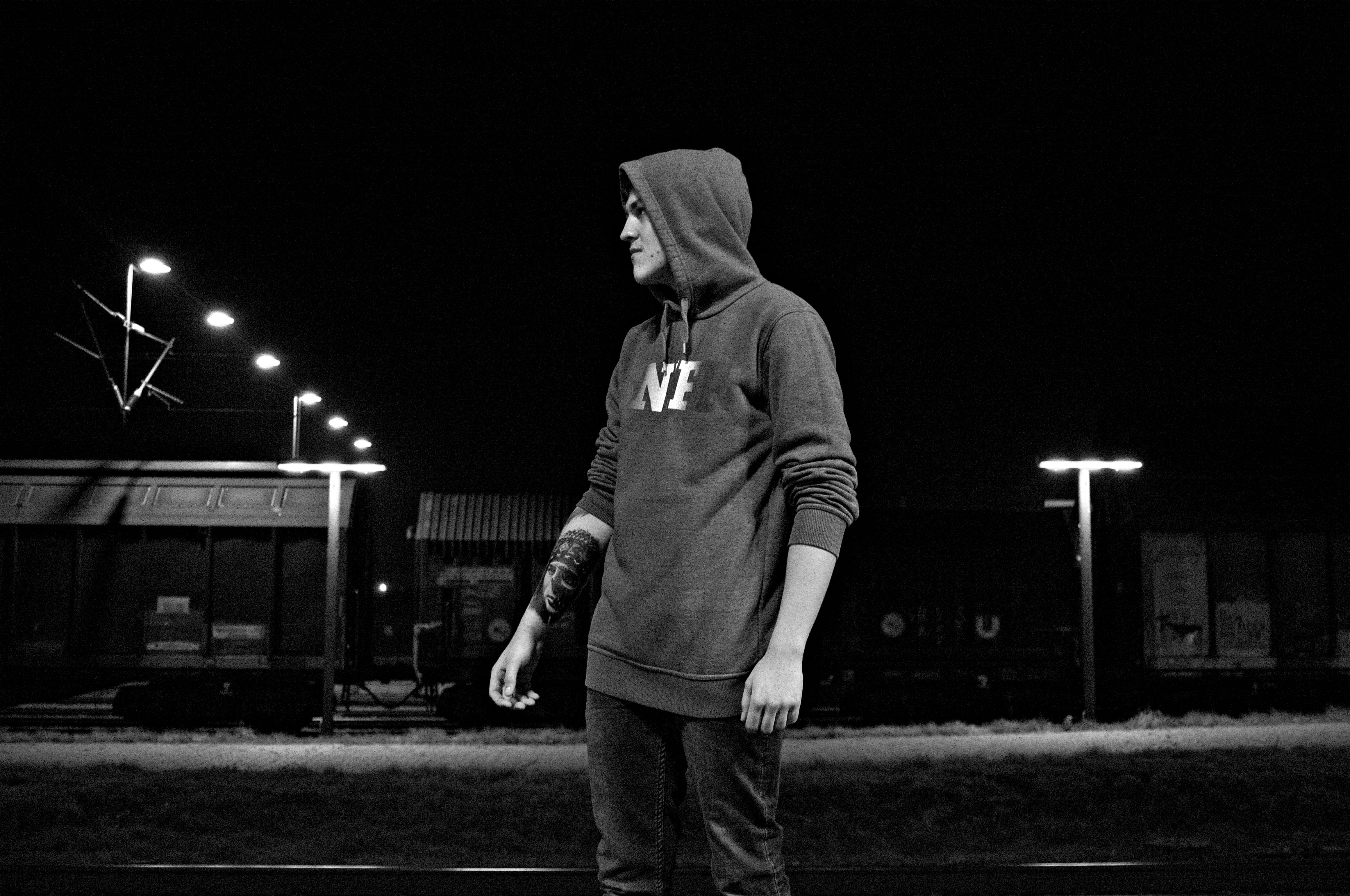 real people, hoodie, casual clothing, clothing, outfit, standing, close-up, young adult, mode of transportation, wear, gray, hands in pockets, hood - clothing, HD Wallpaper