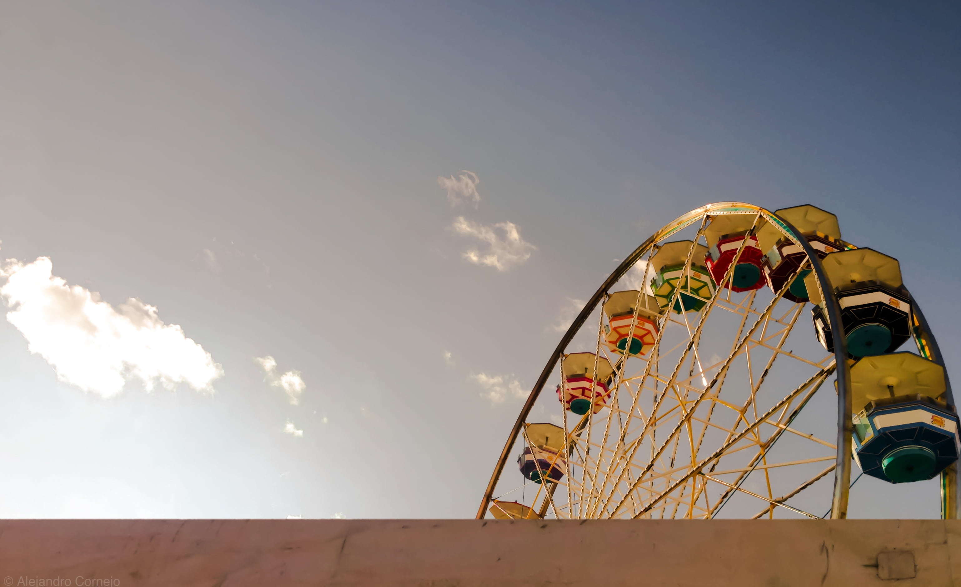 sky, blue, orange, cloud - sky, ride, arts culture and entertainment, happy, day, amusement park, traveling carnival, enjoyment, low angle view, bright, HD Wallpaper