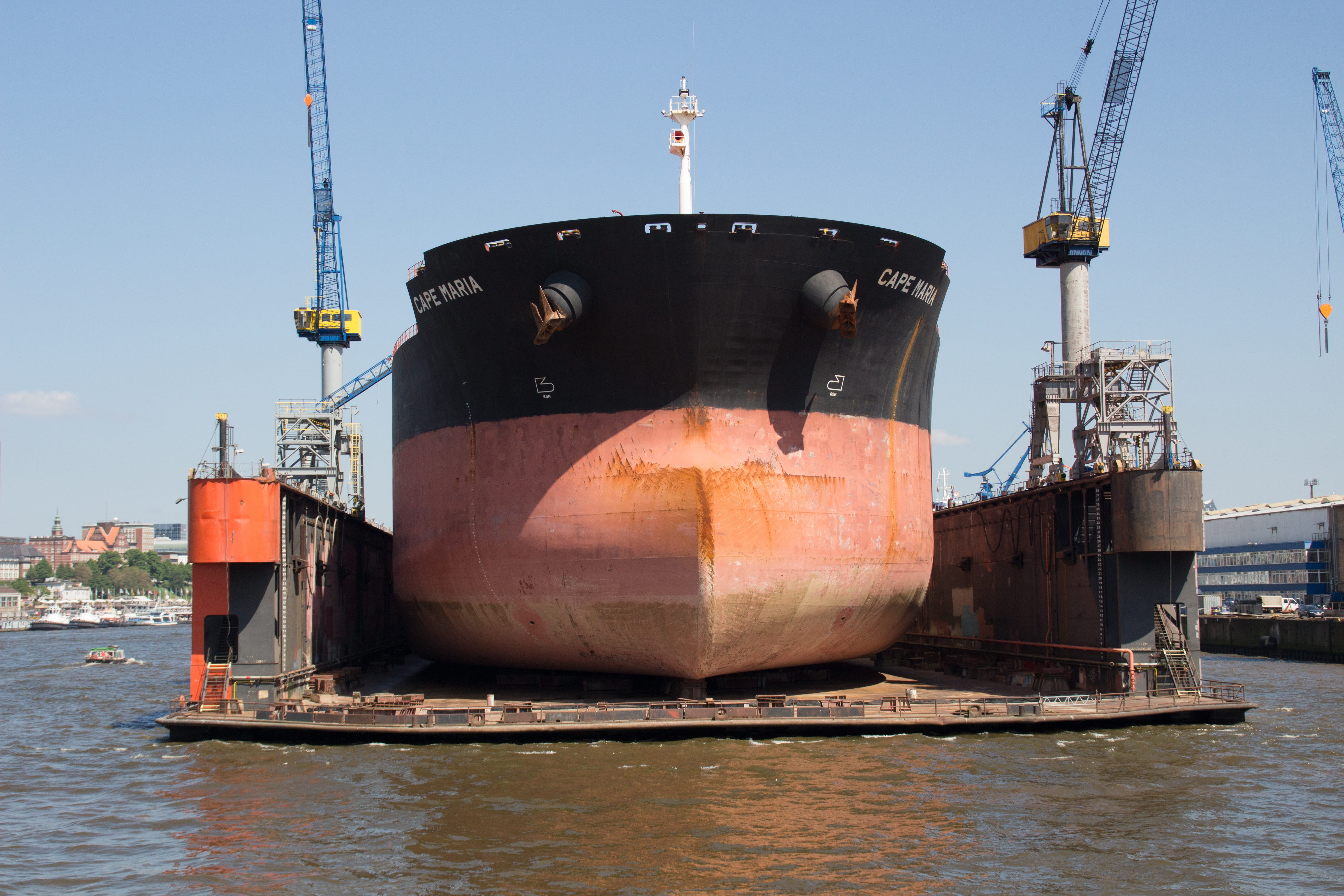 freighter, port of hamburg, business, nautical vessel, anchored, water, boat, moored, pier, sailboat, transport, day, 5K, dry dock, transportation, feed ship, HD Wallpaper