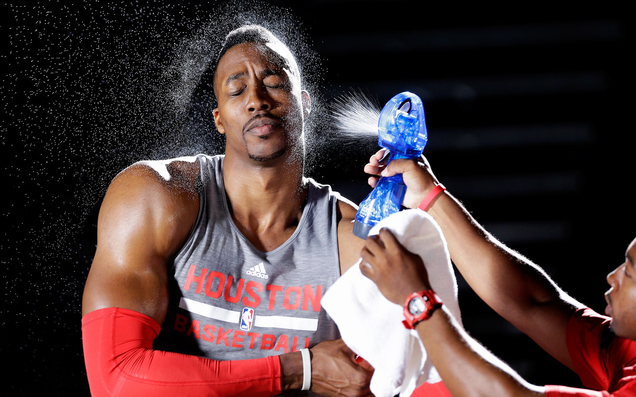 people, night, Dwight Howard, holding, young men, front view, waist up, sport, group of people, 1080P, Houston, sport , basketball, men, adult, mid adult men, HD Wallpaper