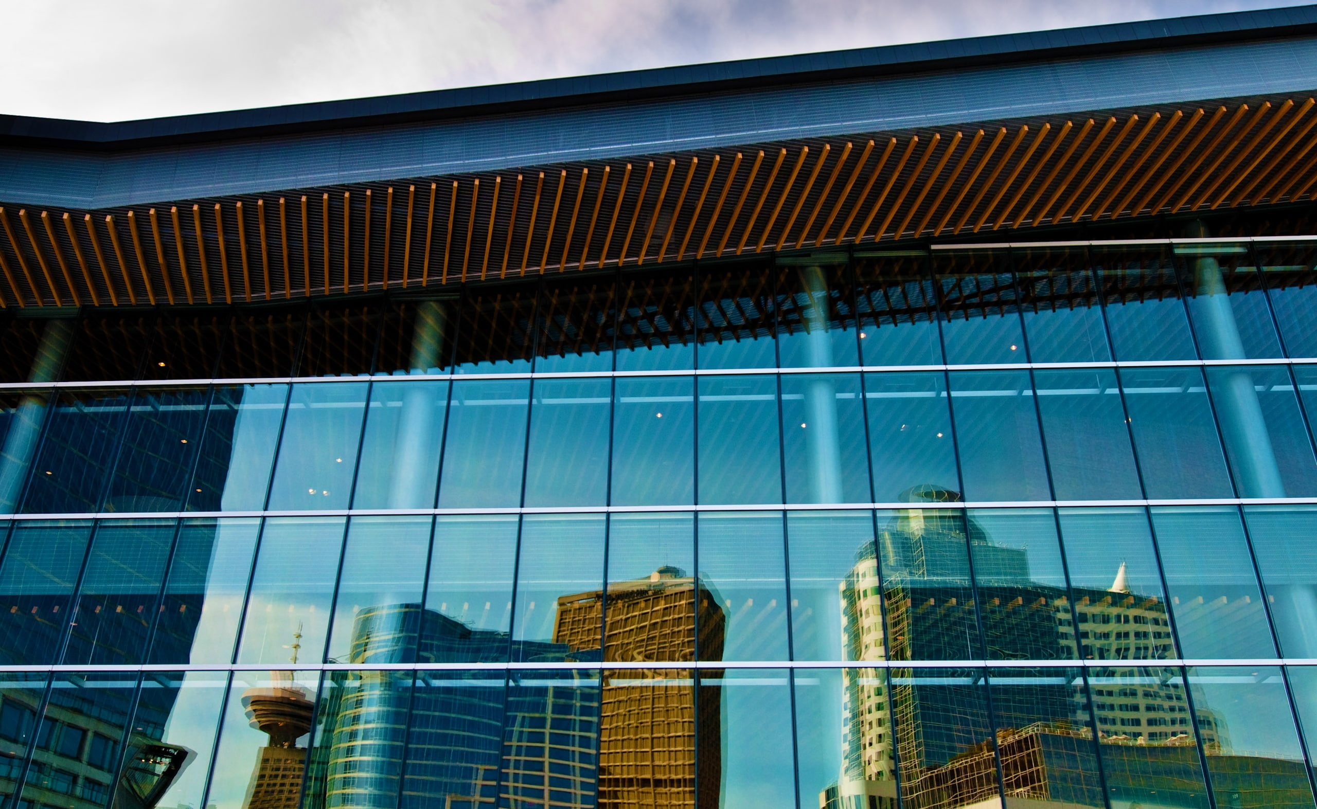 Convention, sky, glass, office, Reflection, turquoise colored, nature, 2K, Architecture, office building exterior, transparent, blue, low angle view, panel, HD Wallpaper