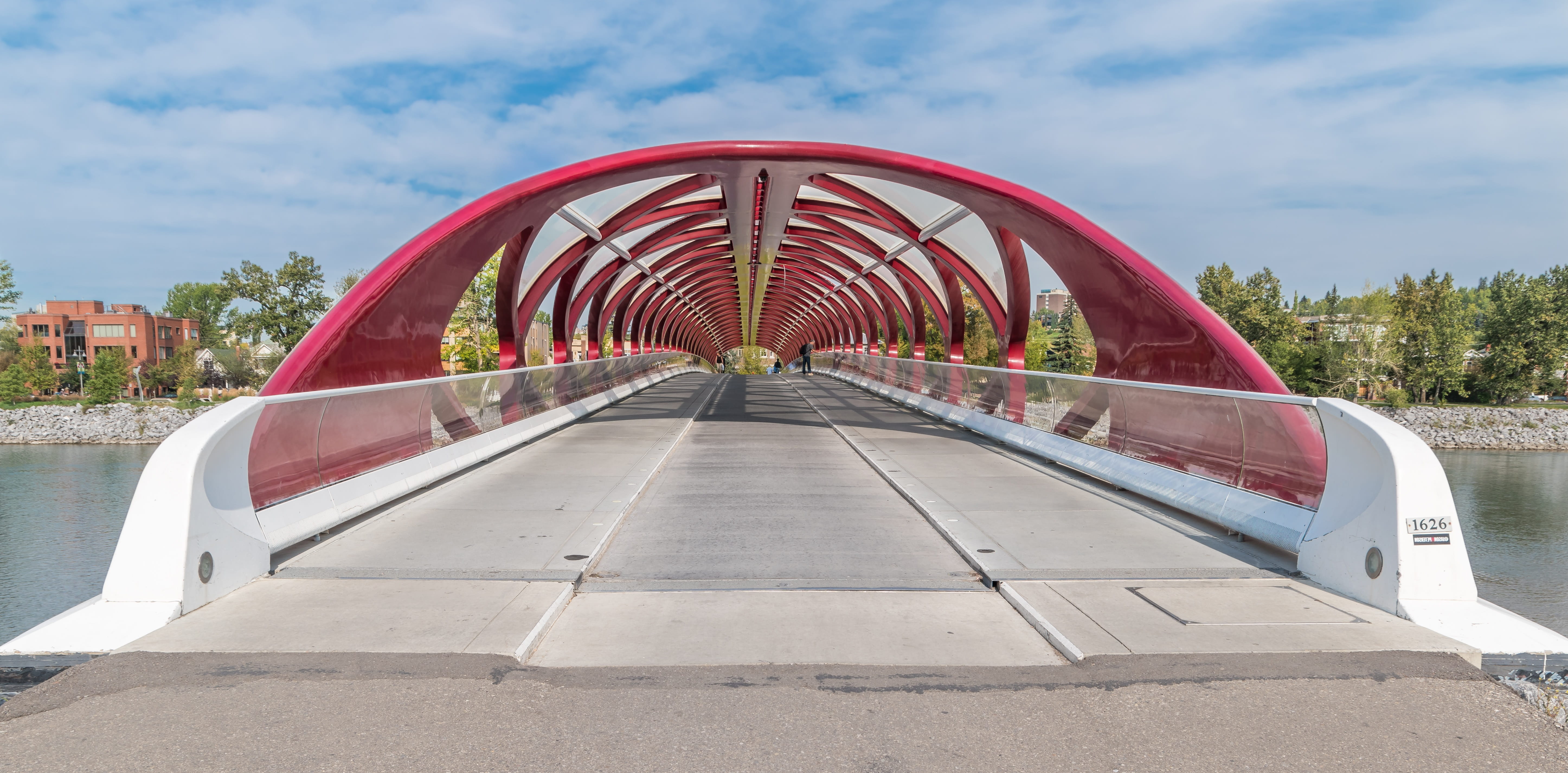 close-up, bridge, outdoor play equipment, Calgary, pedestrian, direction, sky, long, architecture, park, 5K, white, connection, day, photo, cloud - sky, HD Wallpaper
