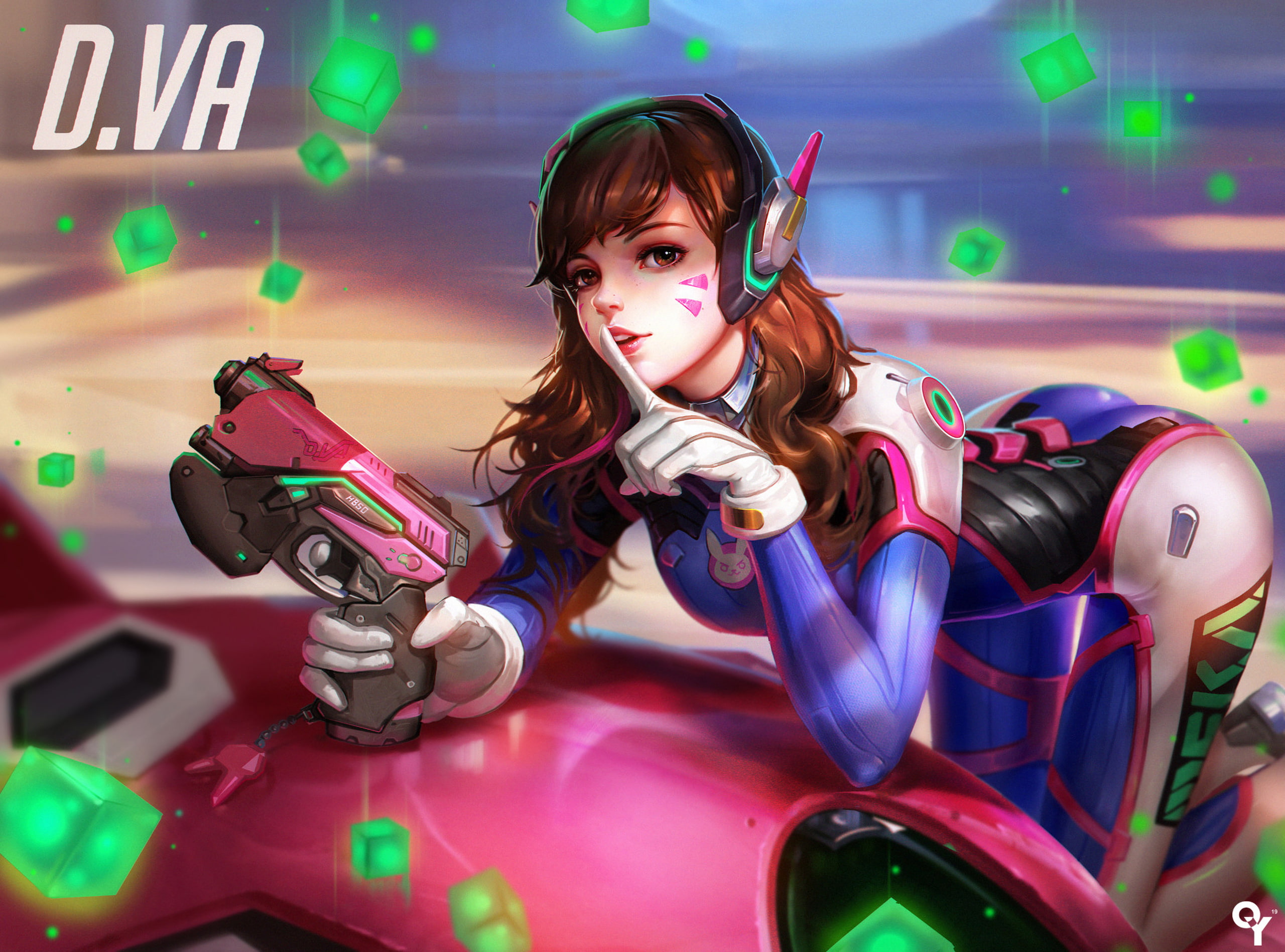 Overwatch, DVa, 2K, Fusion Cannon, HD Wallpaper