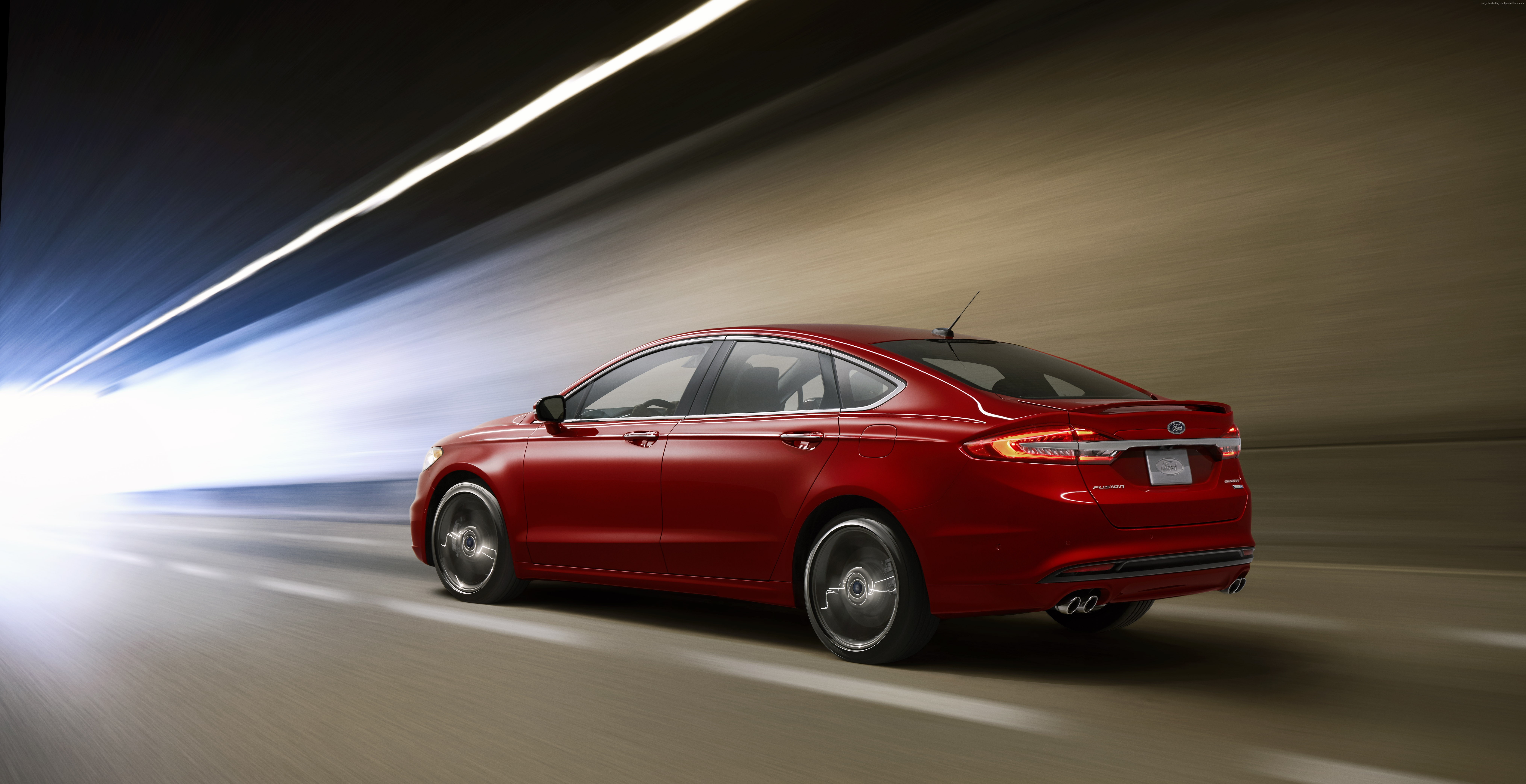 Ford Fusion V6 Sport, 8K, sedan, red, HD Wallpaper