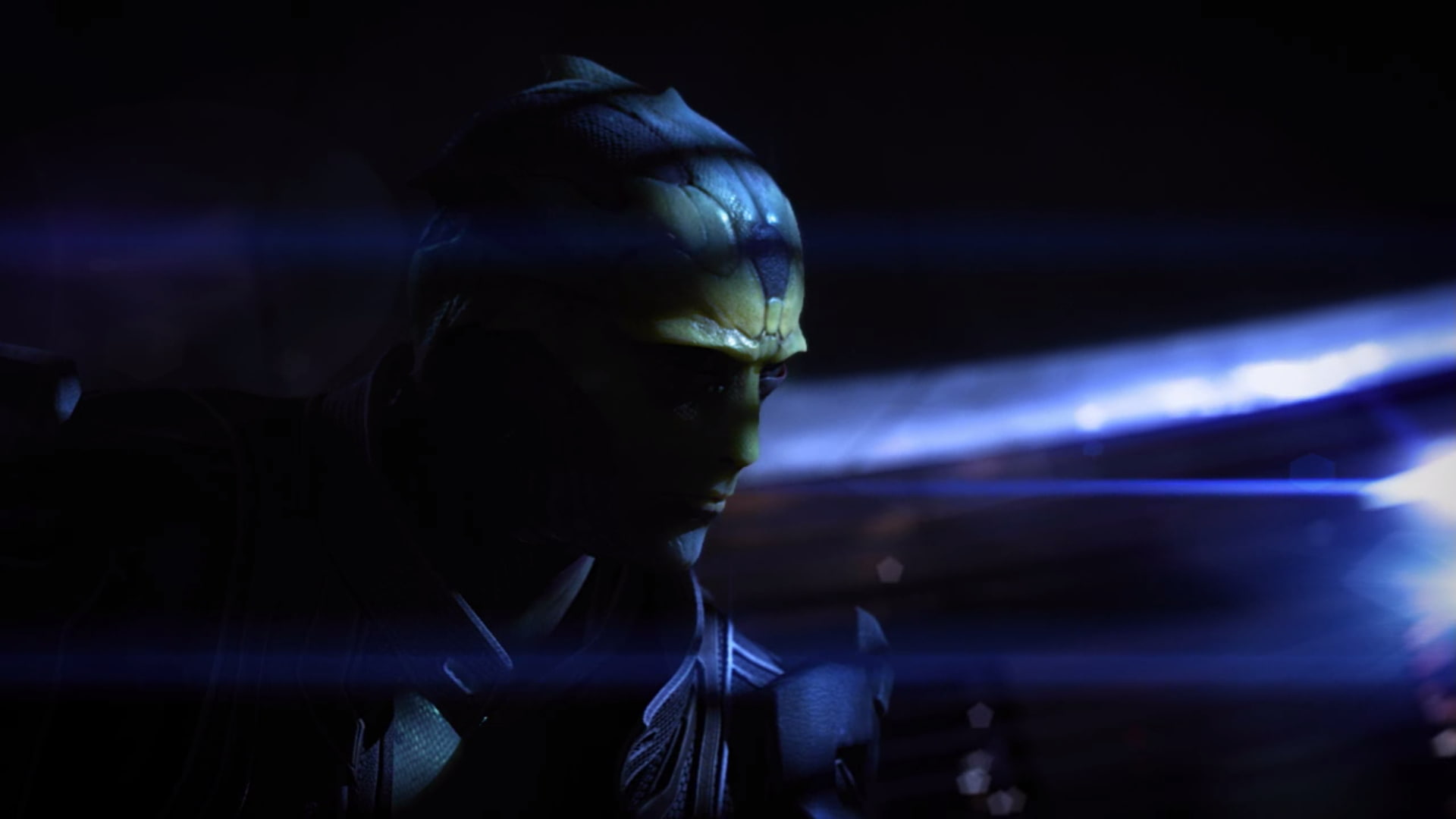 nightclub, arts culture and entertainment, side view, headshot, portrait, technology, 1080P, indoors, occupation, illuminated, people, video games, Thane Krios, HD Wallpaper
