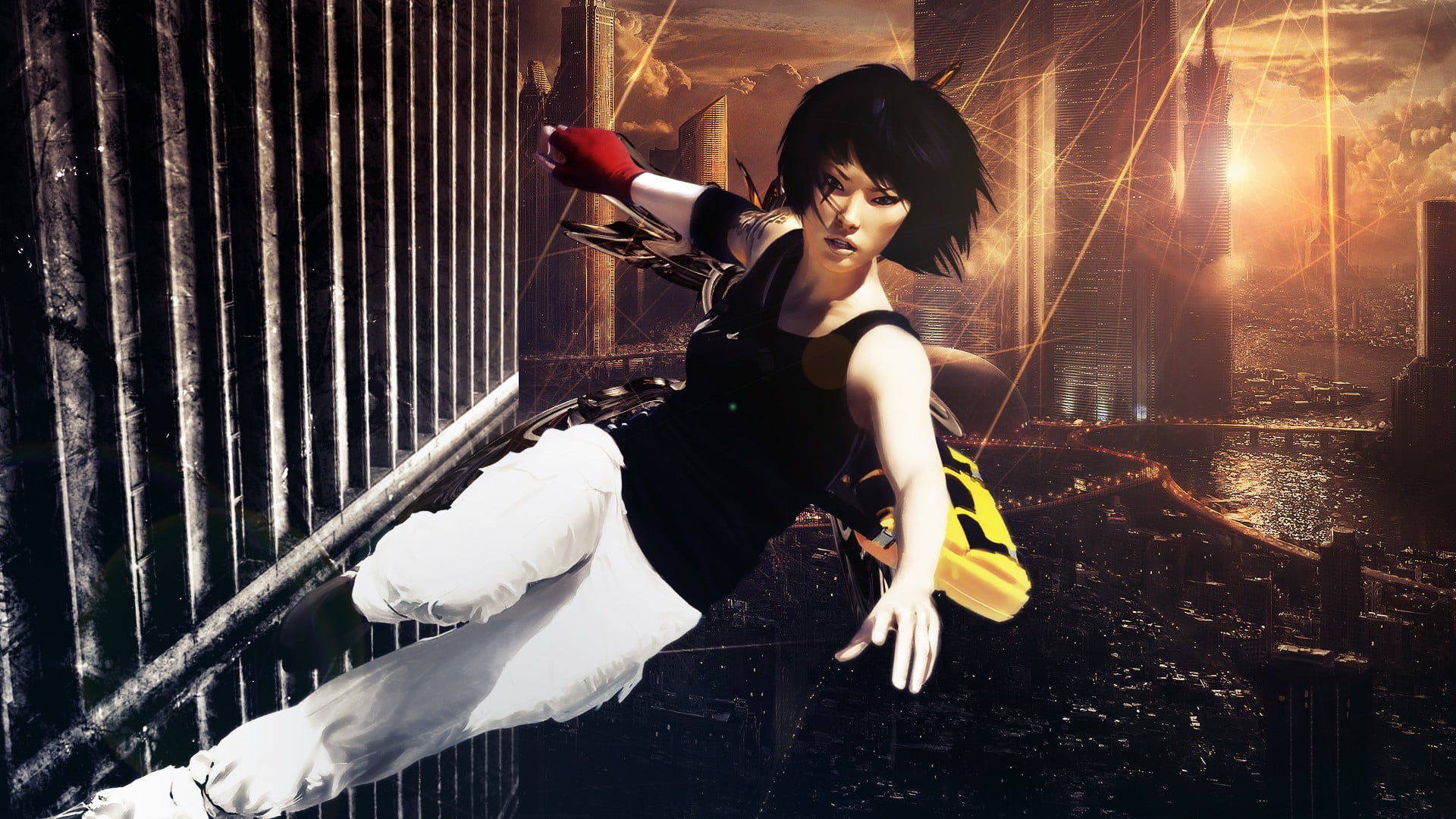 Mirrors Edge, real people, clothing, parkour, fashion, Faith Connors, three quarter length, city, women, outdoors, leisure activity, hairstyle, nature, HD Wallpaper