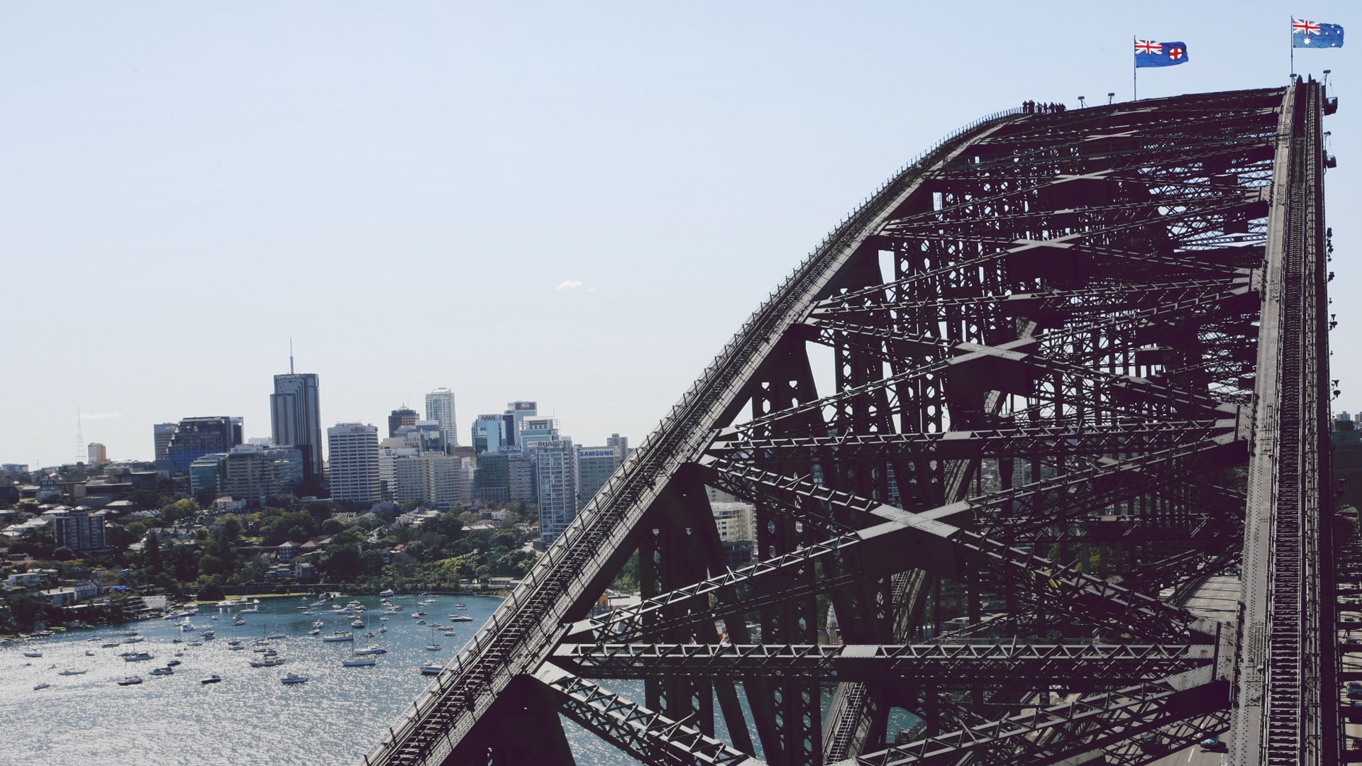 water, Australia, architecture, photography, bridge, urban, 1080P, Sydney Harbour Bridge, cityscape, HD Wallpaper