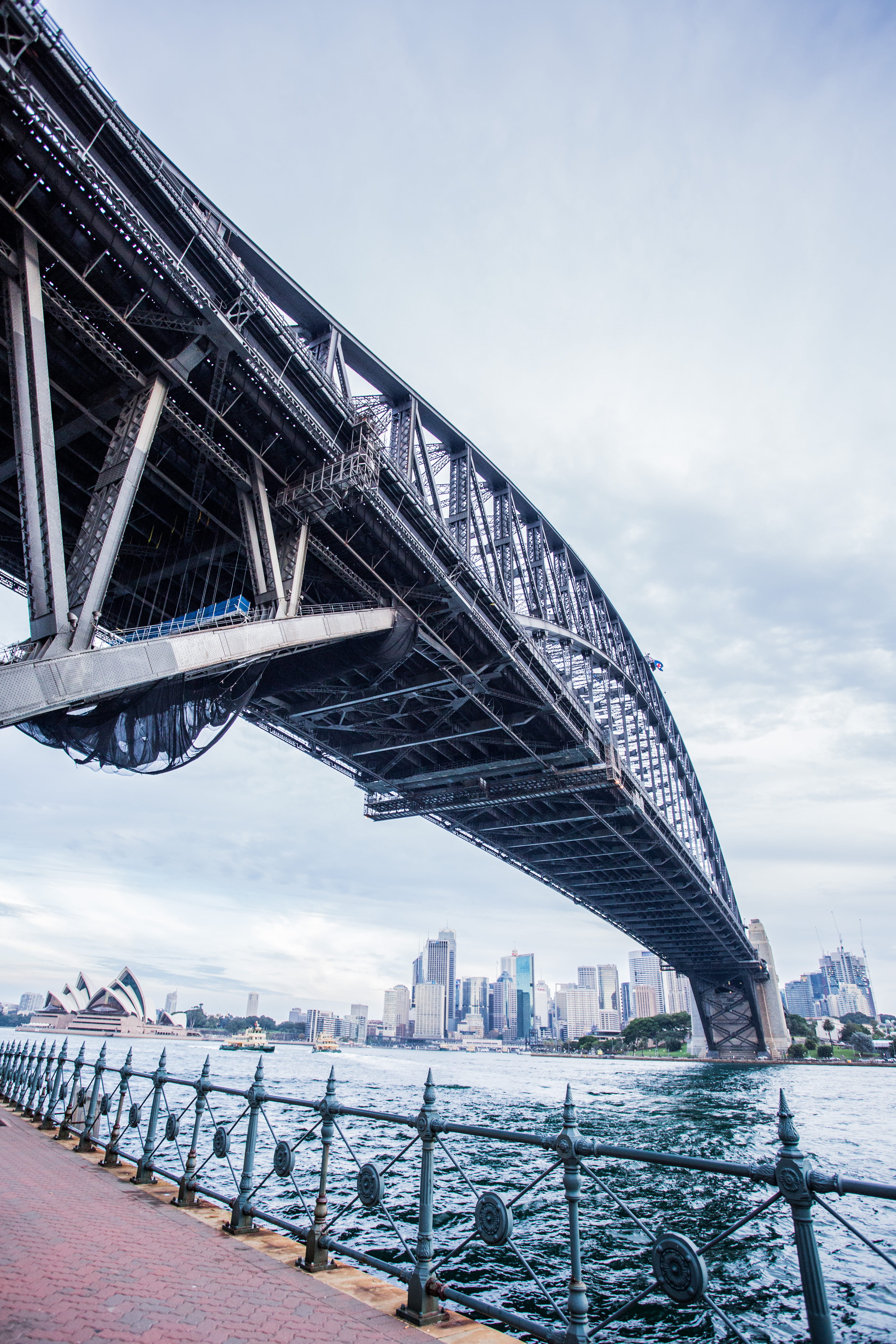 sydney harbour bridge, travel destinations, building exterior, long, australia, transportation, bridge - man made structure, city, 5K, waterfront, milsons point, Phone HD Wallpaper