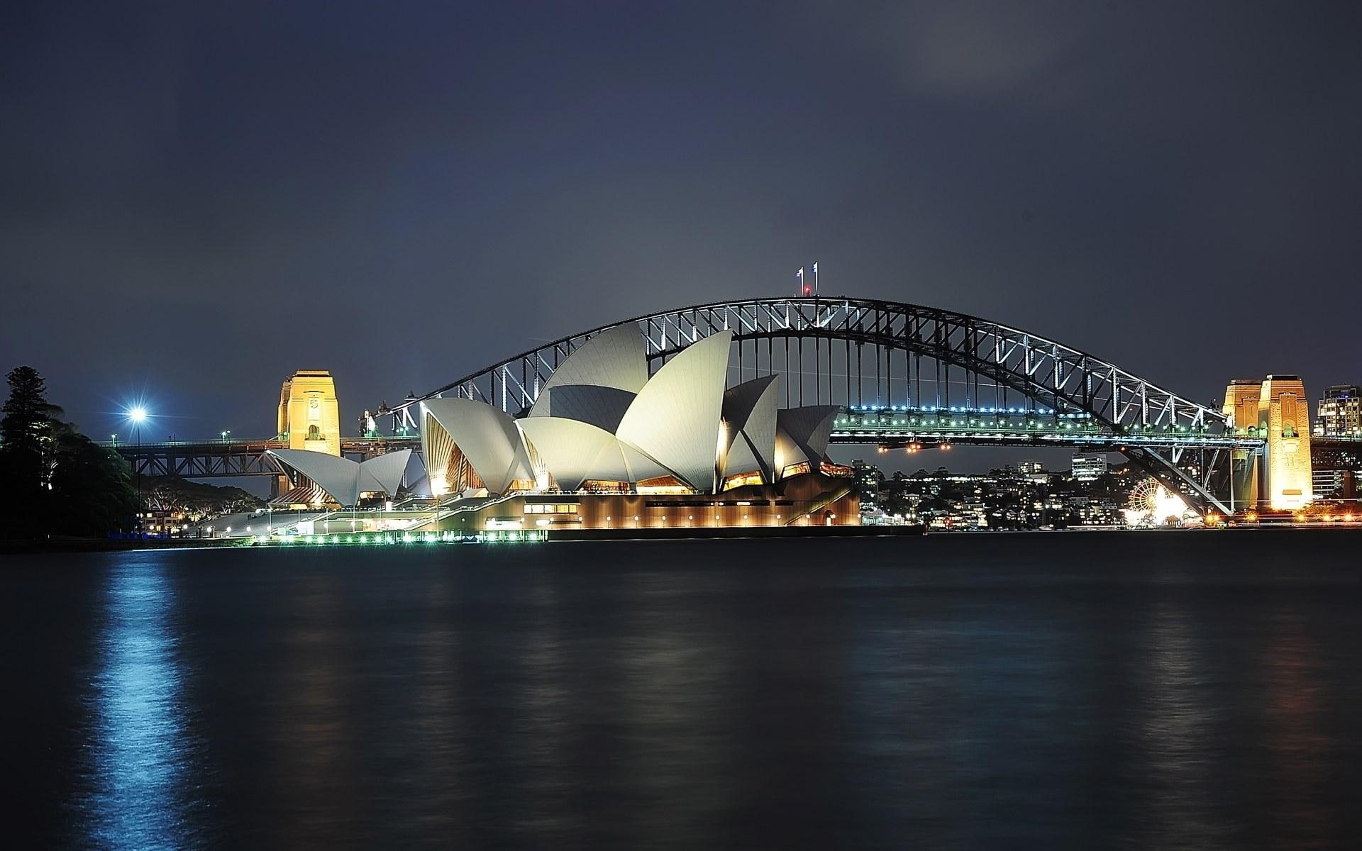 harbor, sydney, 1080P, house, bridge, opera, photo, shadowed, HD Wallpaper