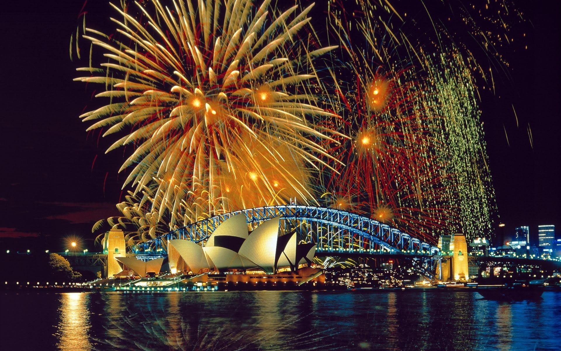 fireworks, bridge, house, sydney, harbor, 1080P, opera, HD Wallpaper