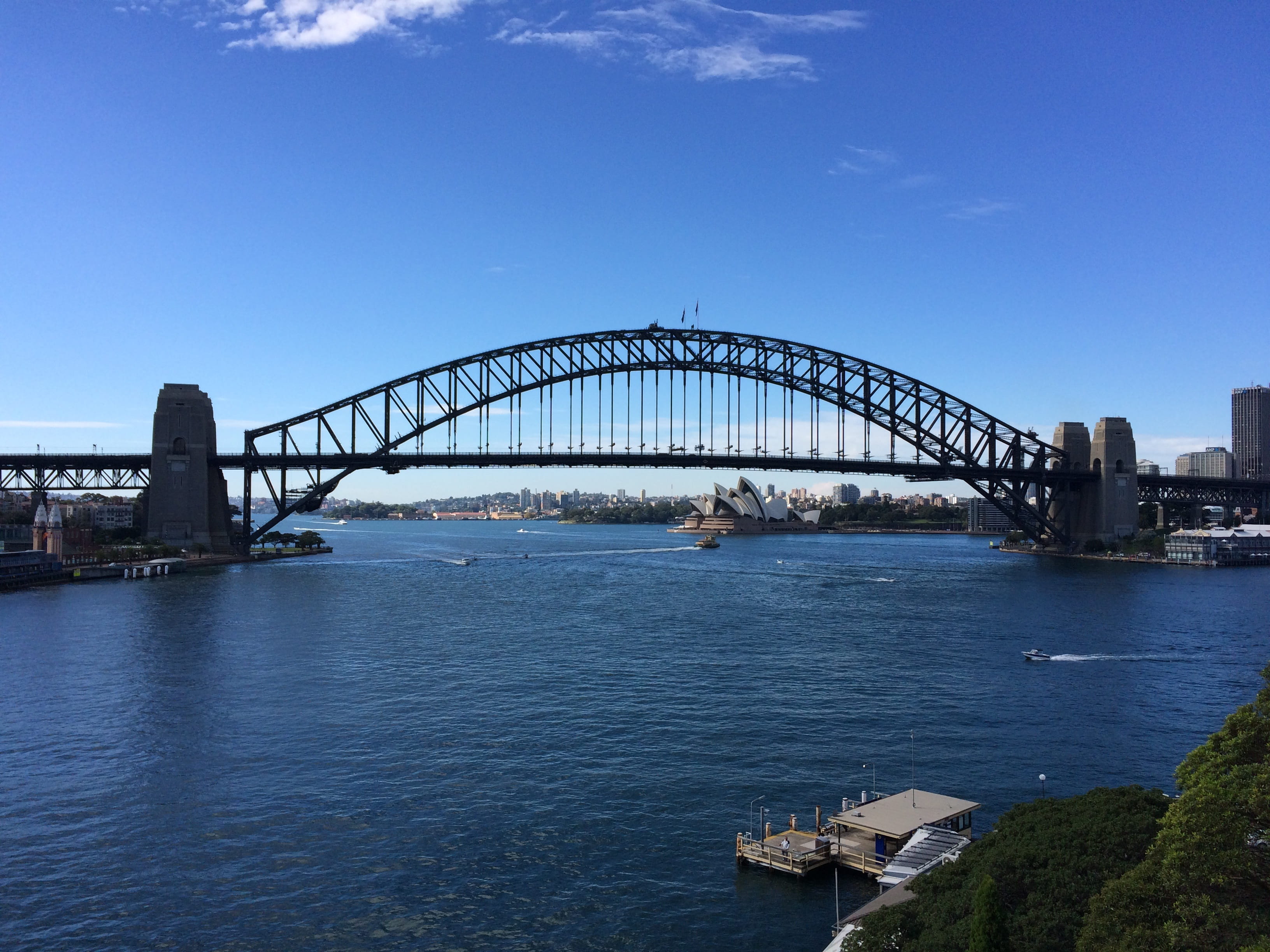 water, suspension, Australia, bay, bridge - Man Made Structure, connection, tourism, sydney Harbor Bridge, architecture, long, photo, travel destinations, HD Wallpaper