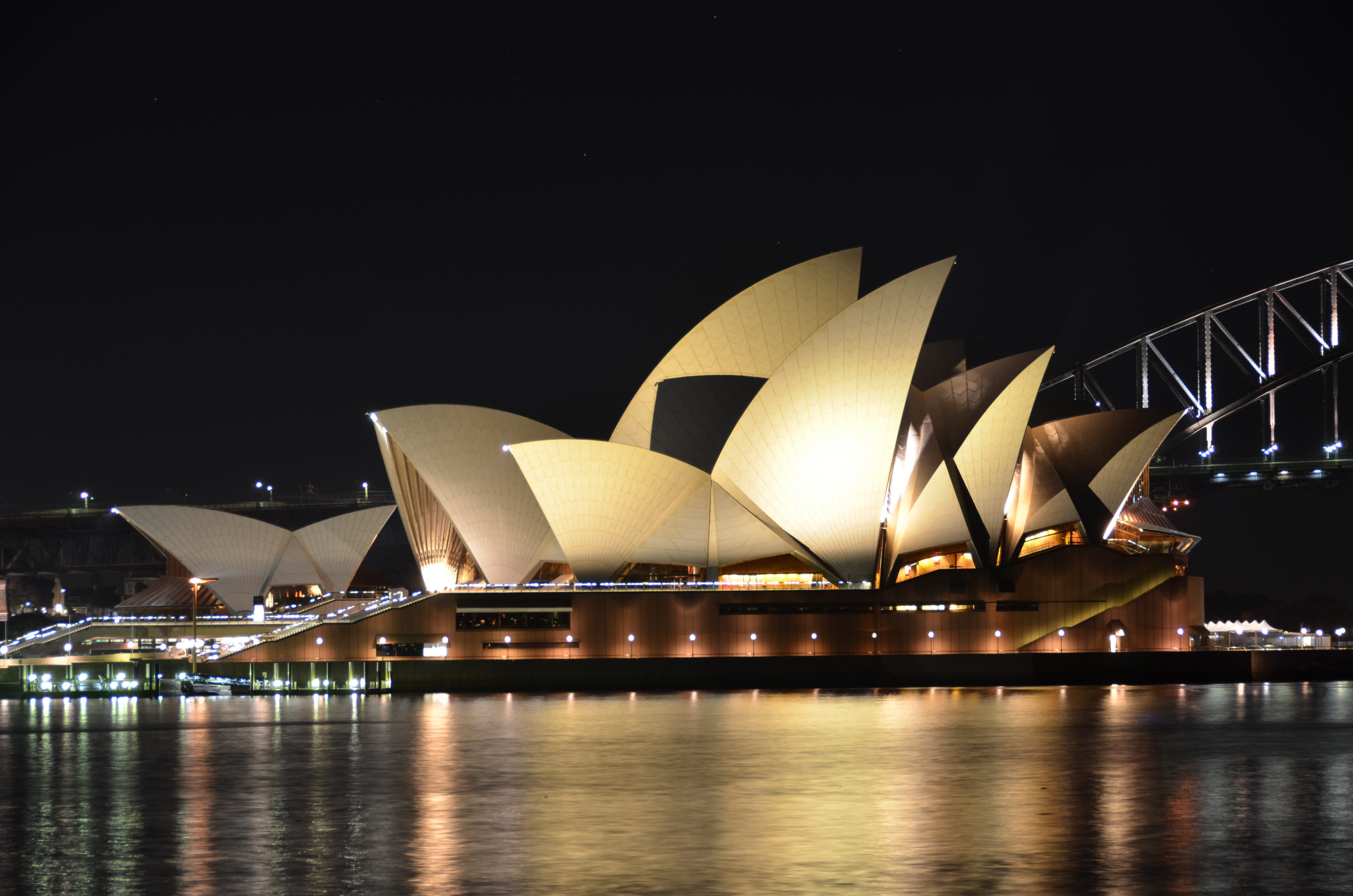 night, cityscape, opera, harbour, modern, travel, arts culture and entertainment, built structure, australia, outdoors, nightlife, transportation, water, HD Wallpaper