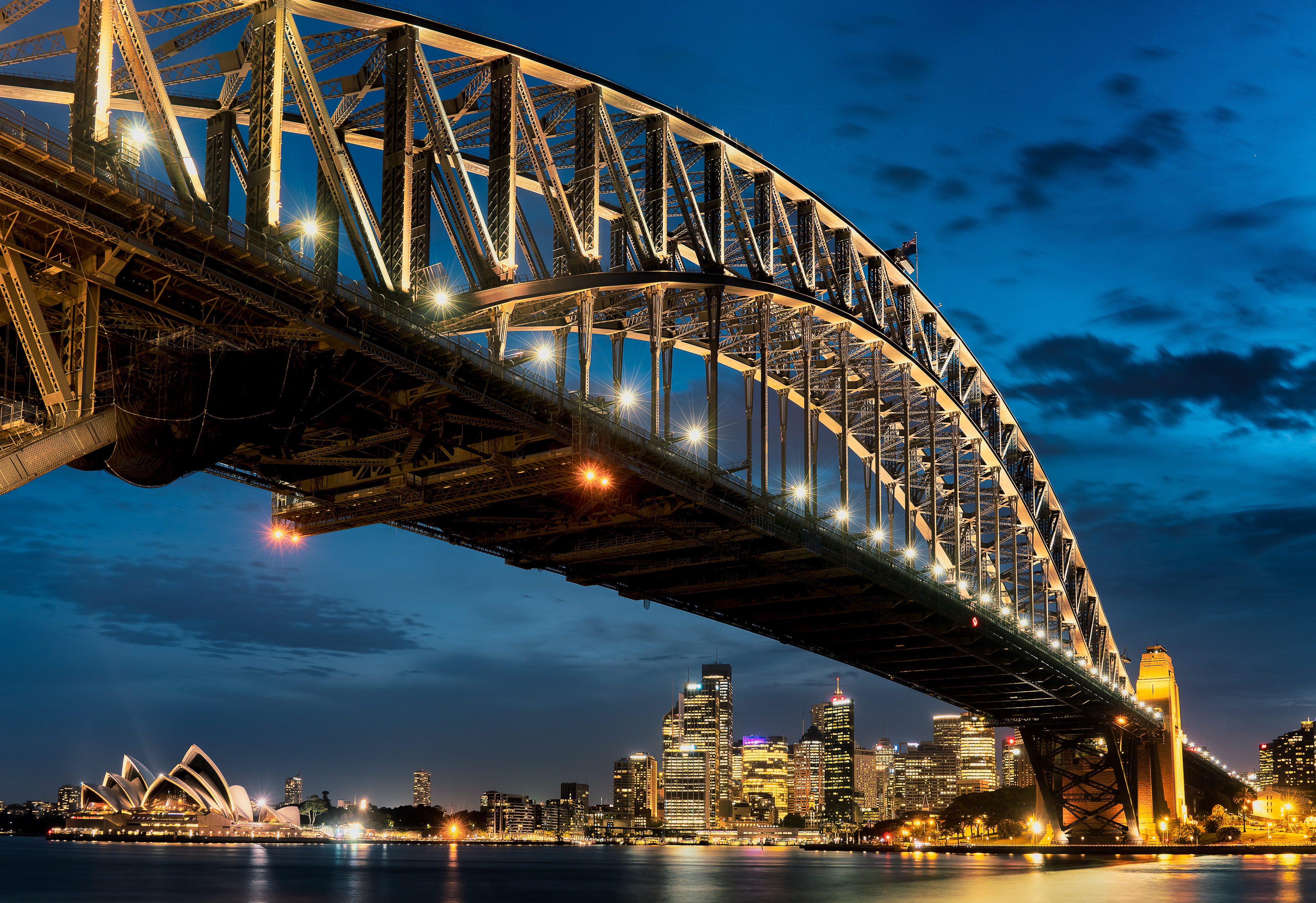 sky, connection, urban, sydney, architecture, lighting, travel, australia, building exterior, bridge, nature, convention center, brown, 4K, built structure, HD Wallpaper
