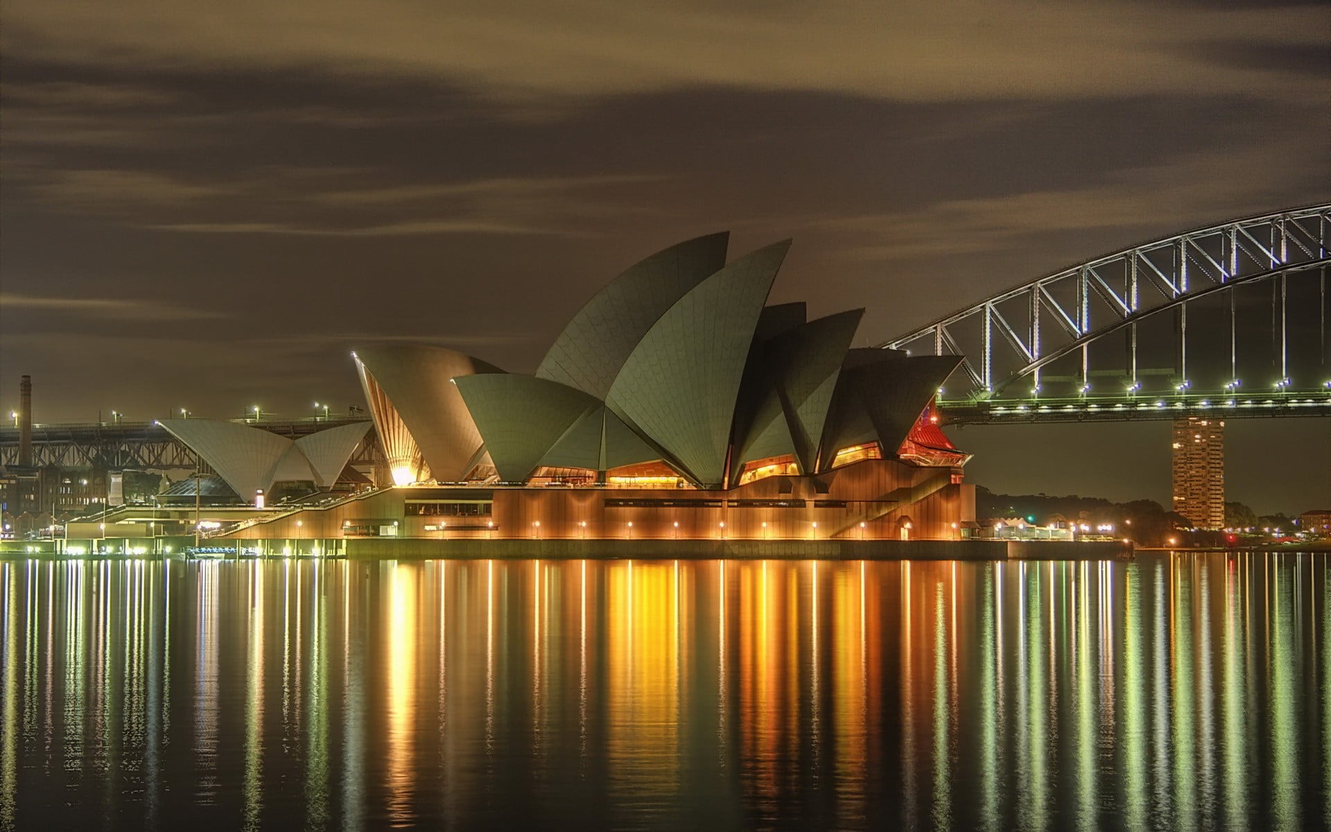 theatre, financial district, modern, no people, reflection, transportation, Sydney, bridge - man made structure, building exterior, architecture, nature, HD Wallpaper