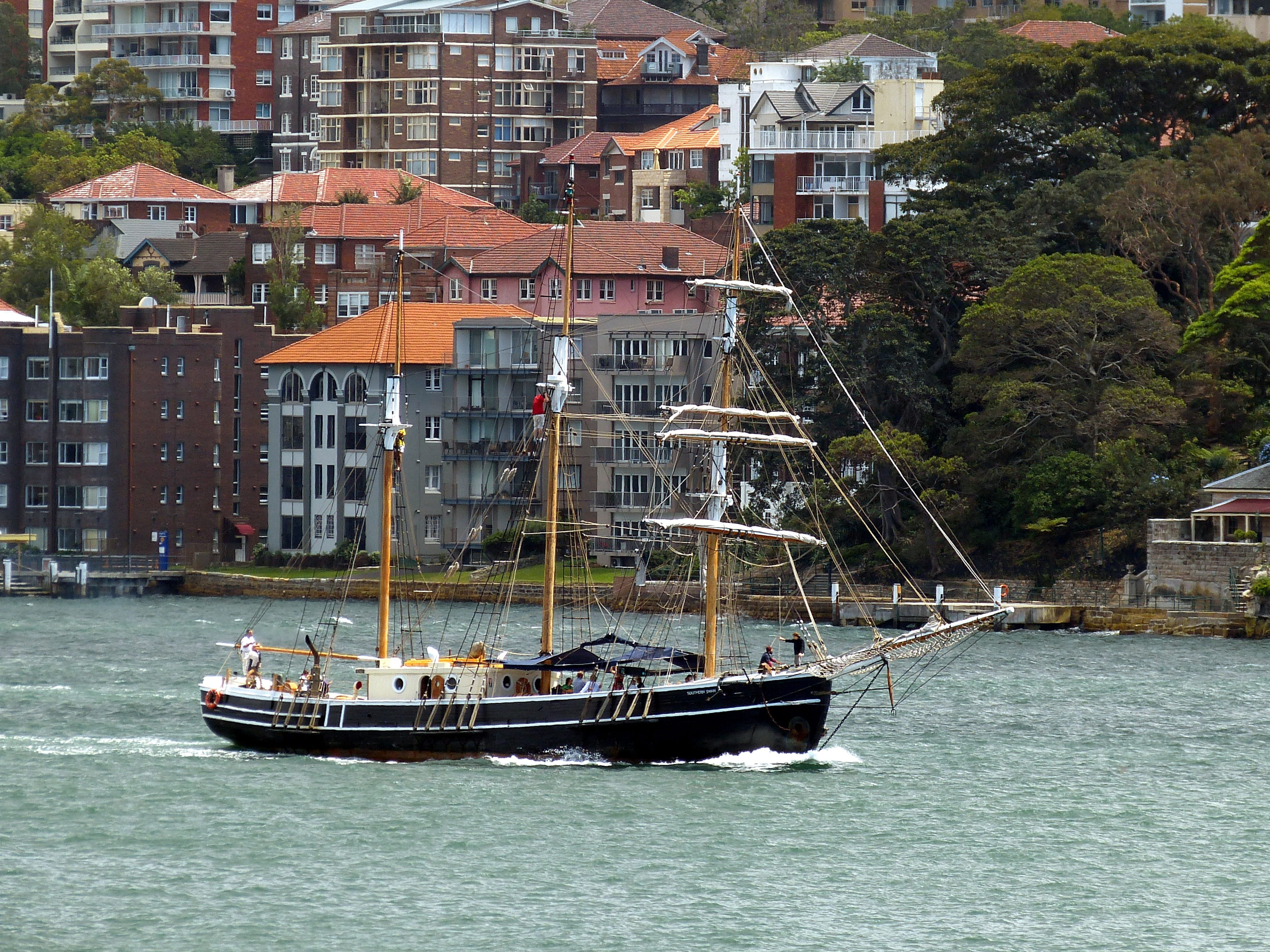 tourism, transportation, Australia, building, Water, built structure, ship, travel, City, sailboat, tree, nautical vessel, city, sailing vessel, holiday, HD Wallpaper