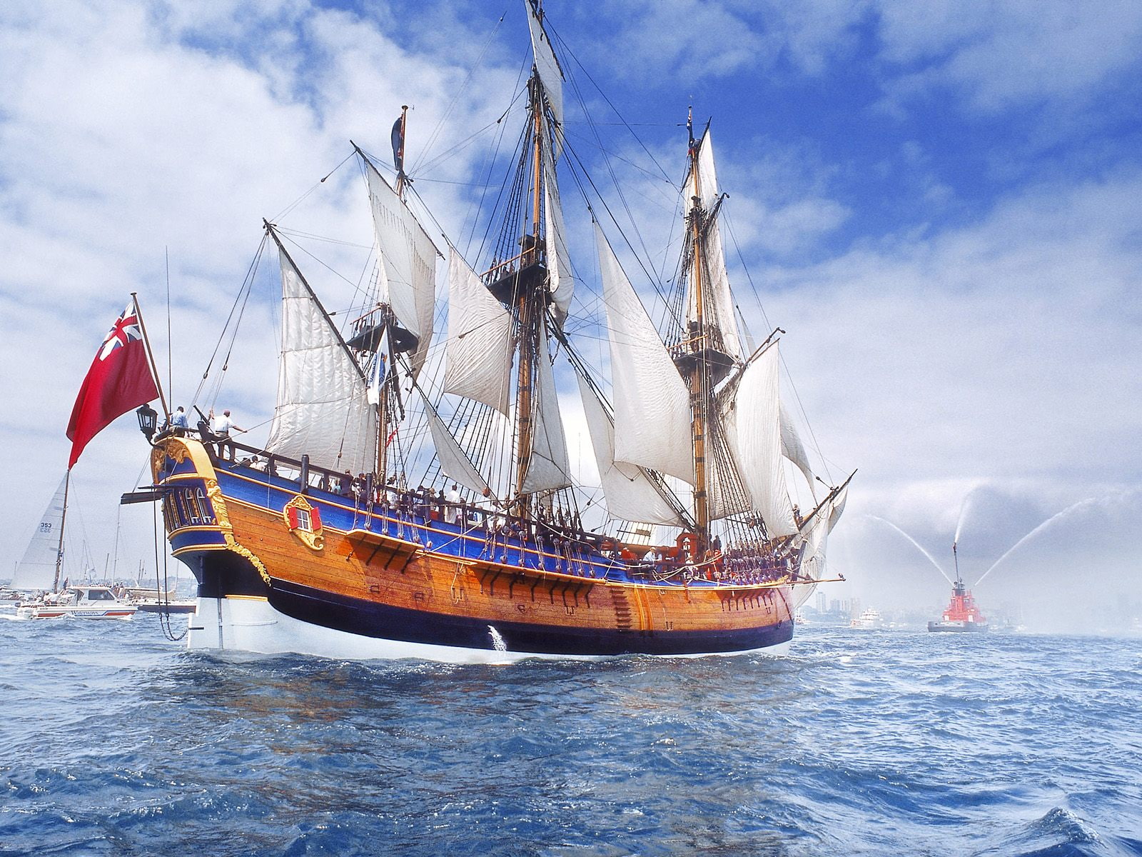 on, travel and world, 720P, replica, sydney, hd, endeavour, travel, world, harbor, HD Wallpaper