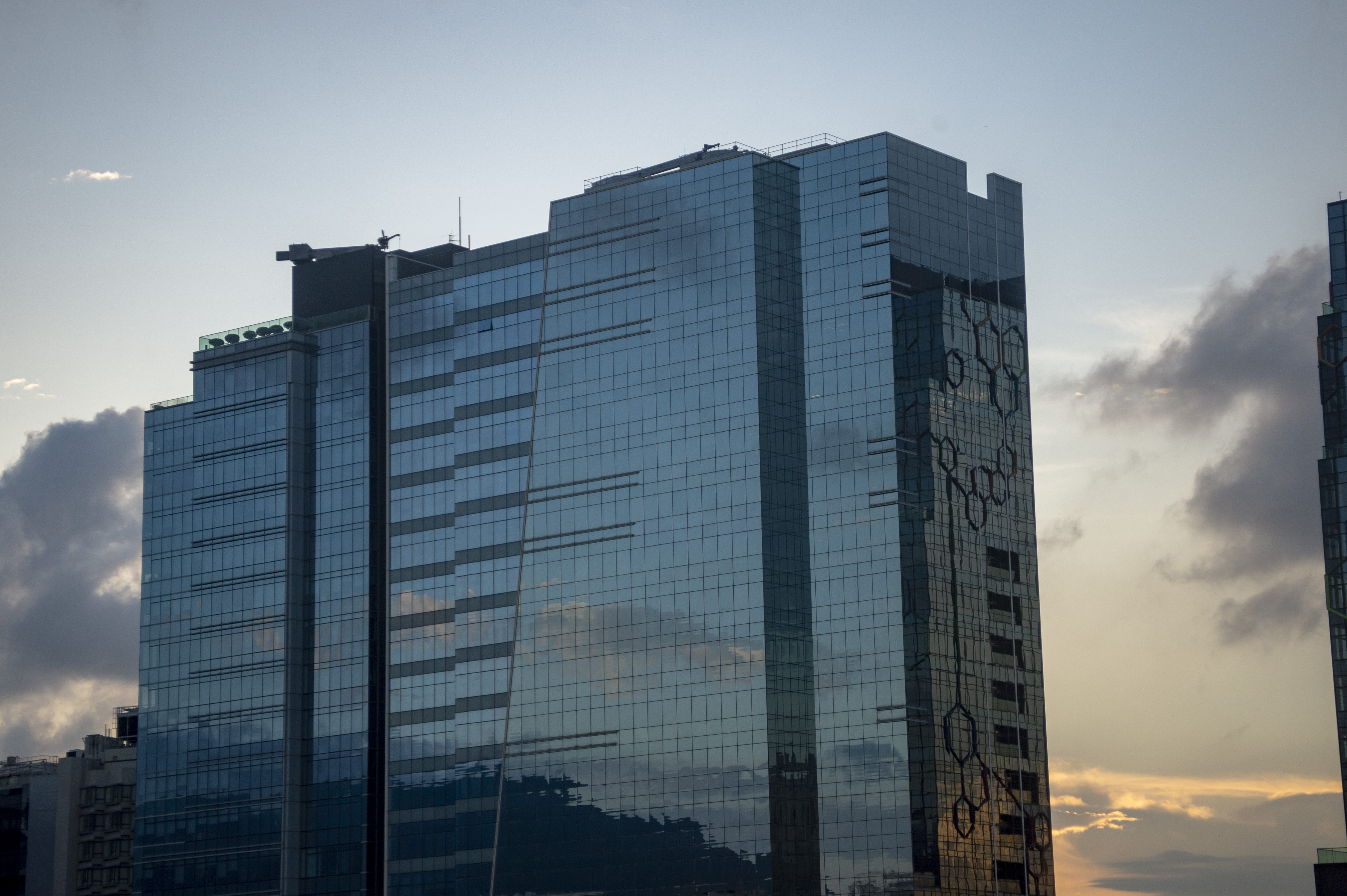cloud - sky, day, reflections, shapes, financial district, sunset, reflection, building, nature, glass - material, transparent, low angle view, tall - high, HD Wallpaper