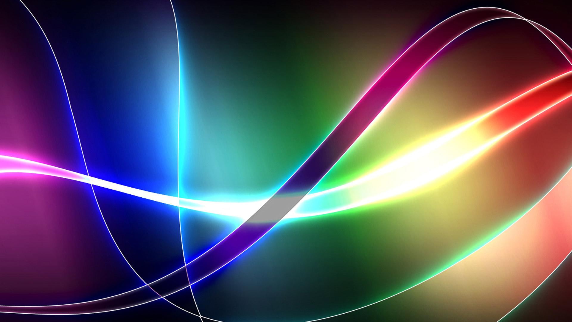 light, 3d and abstract, swings, 1080P, abstract, colorful, neon, purple, green, HD Wallpaper