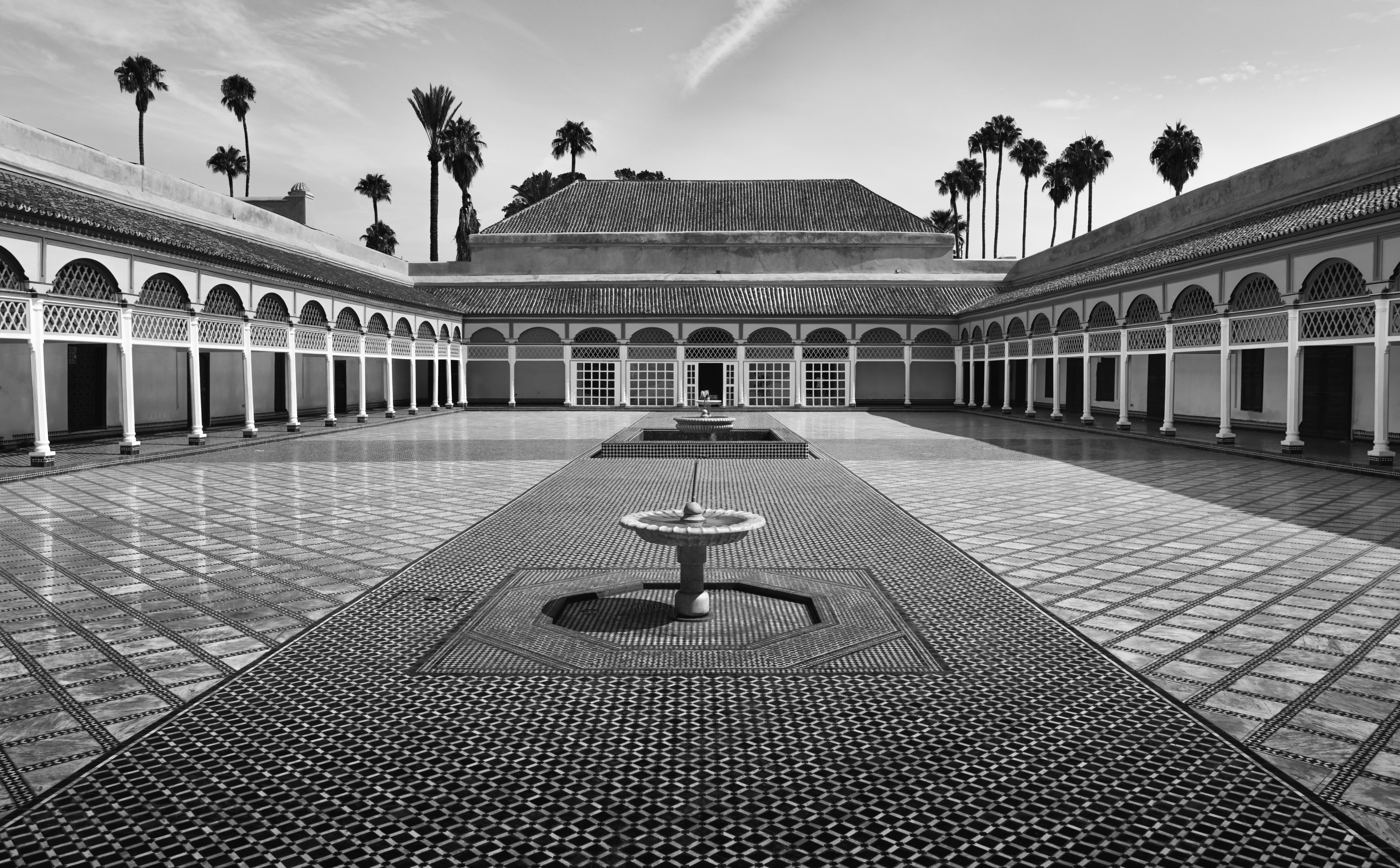 yard, 5K, Morocco, Marrakech, Bahia Palace, HD Wallpaper