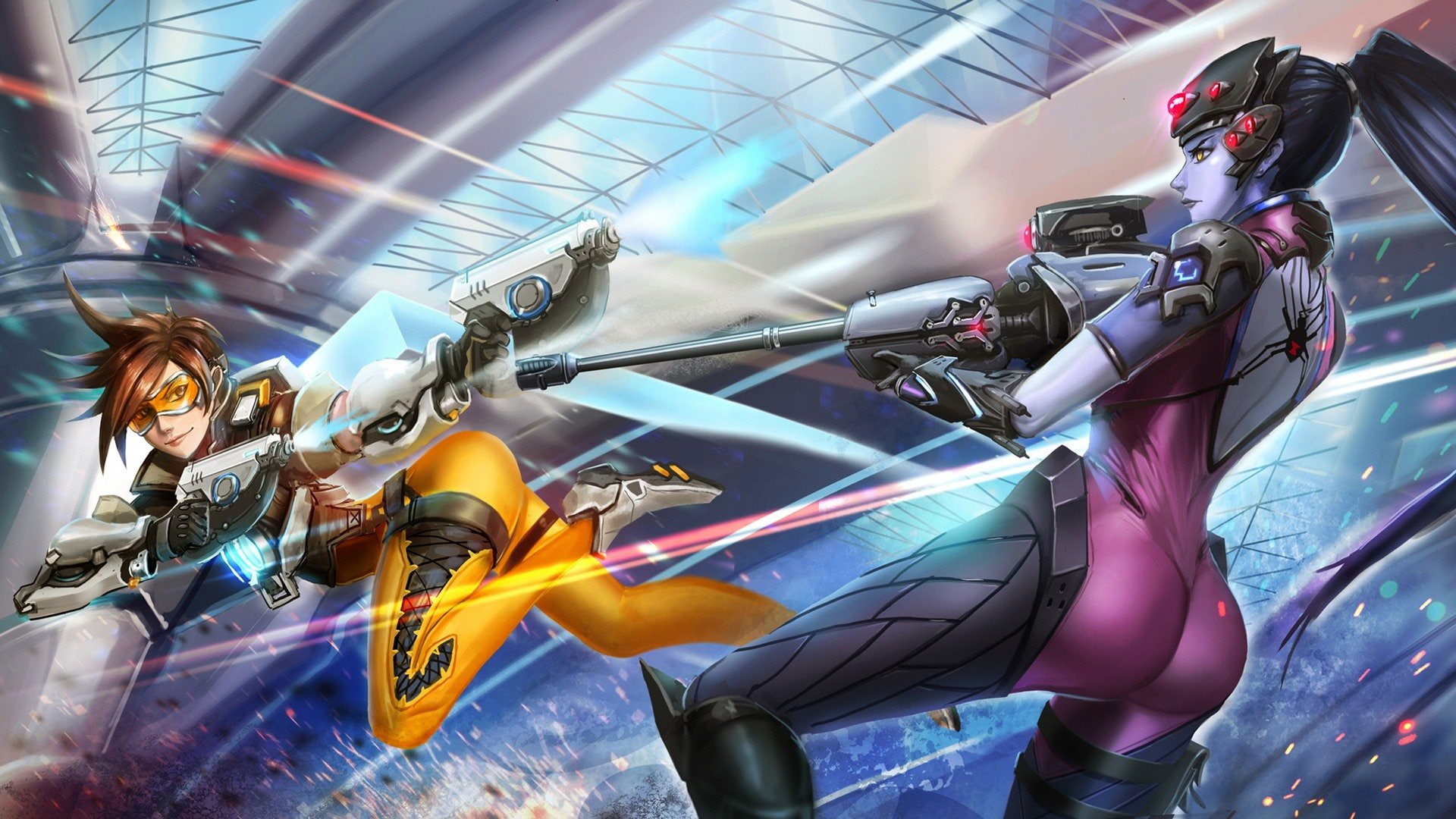 1080P, Tracer (Overwatch), Overwatch Anniversary, Widowmaker (Overwatch), Overwatch, HD Wallpaper