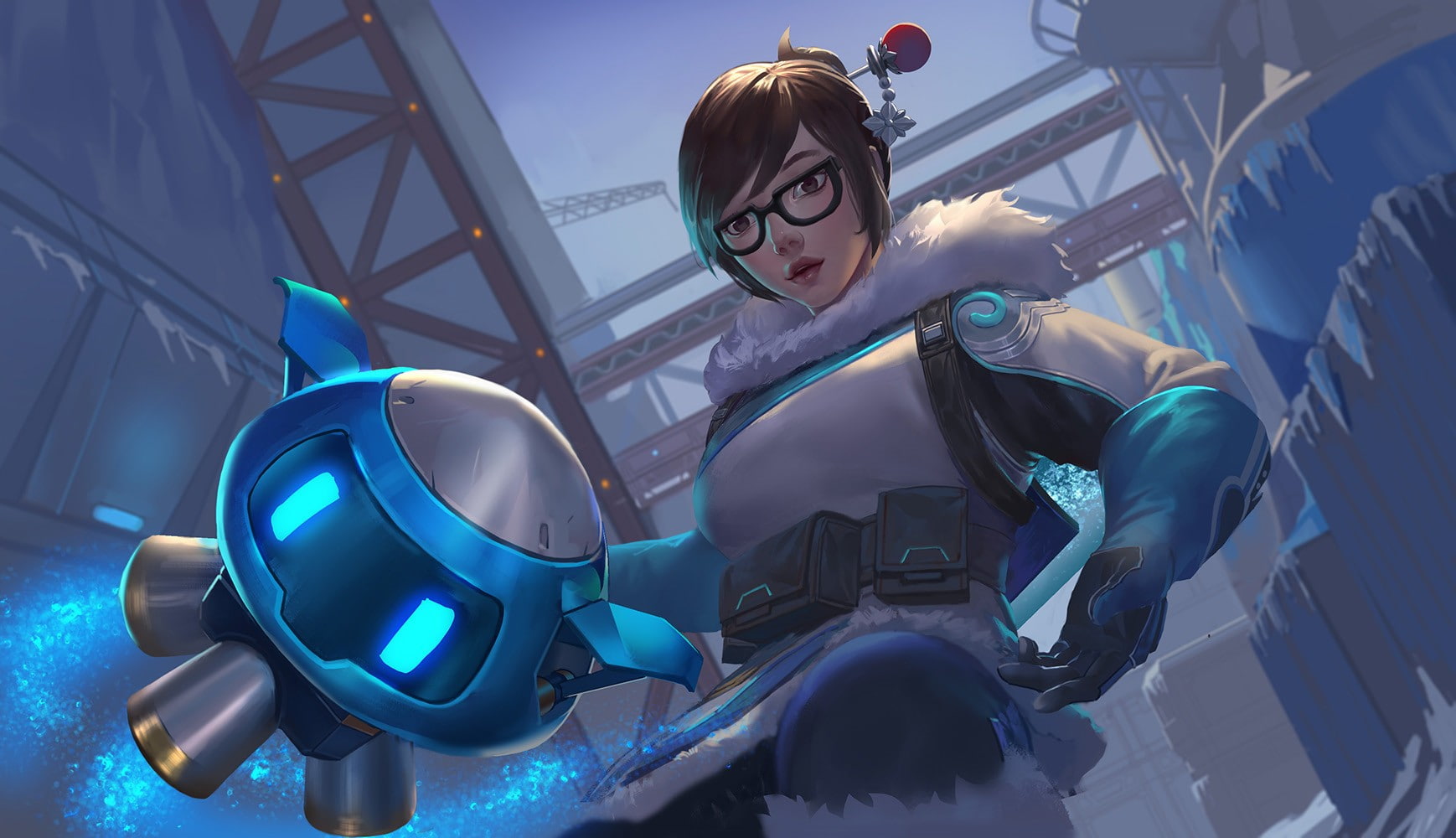 portrait, real people, casual clothing, one person, smiling, Overwatch, young adult, full length, young women, front view, lifestyles, Mei (Overwatch), HD Wallpaper