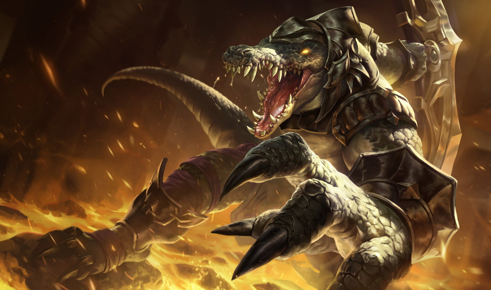 champion, sixmorevodka studio, art, Renekton - League of Legendss, 1080P, the game, HD Wallpaper