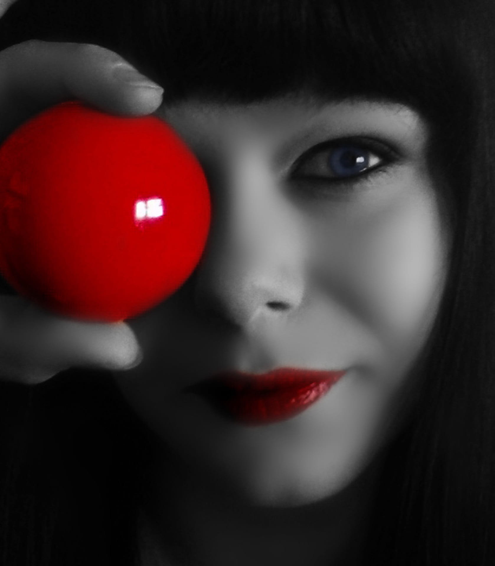 headshot, human face, women, woman, indoors, 1080P, portrait, studio shot, person, beautiful woman, lips, human lips, billiards, adult, make-up, contemplation, Phone HD Wallpaper