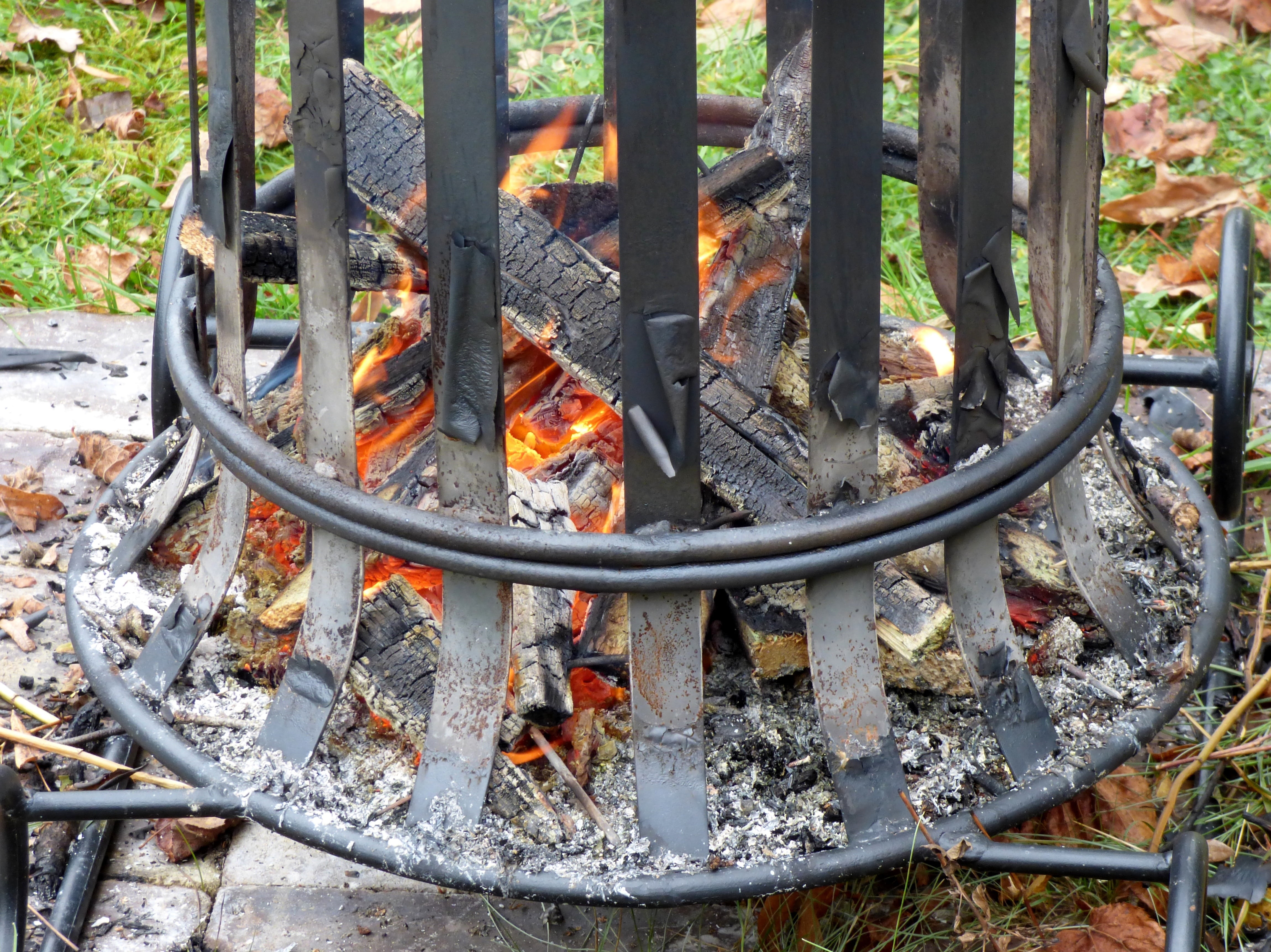 flames, burning, wood, metal, boundary, heat - temperature, burn, hot, fence, plant part, brand, nature, wheel, fire, no people, tree, day, heat, wood - material, HD Wallpaper
