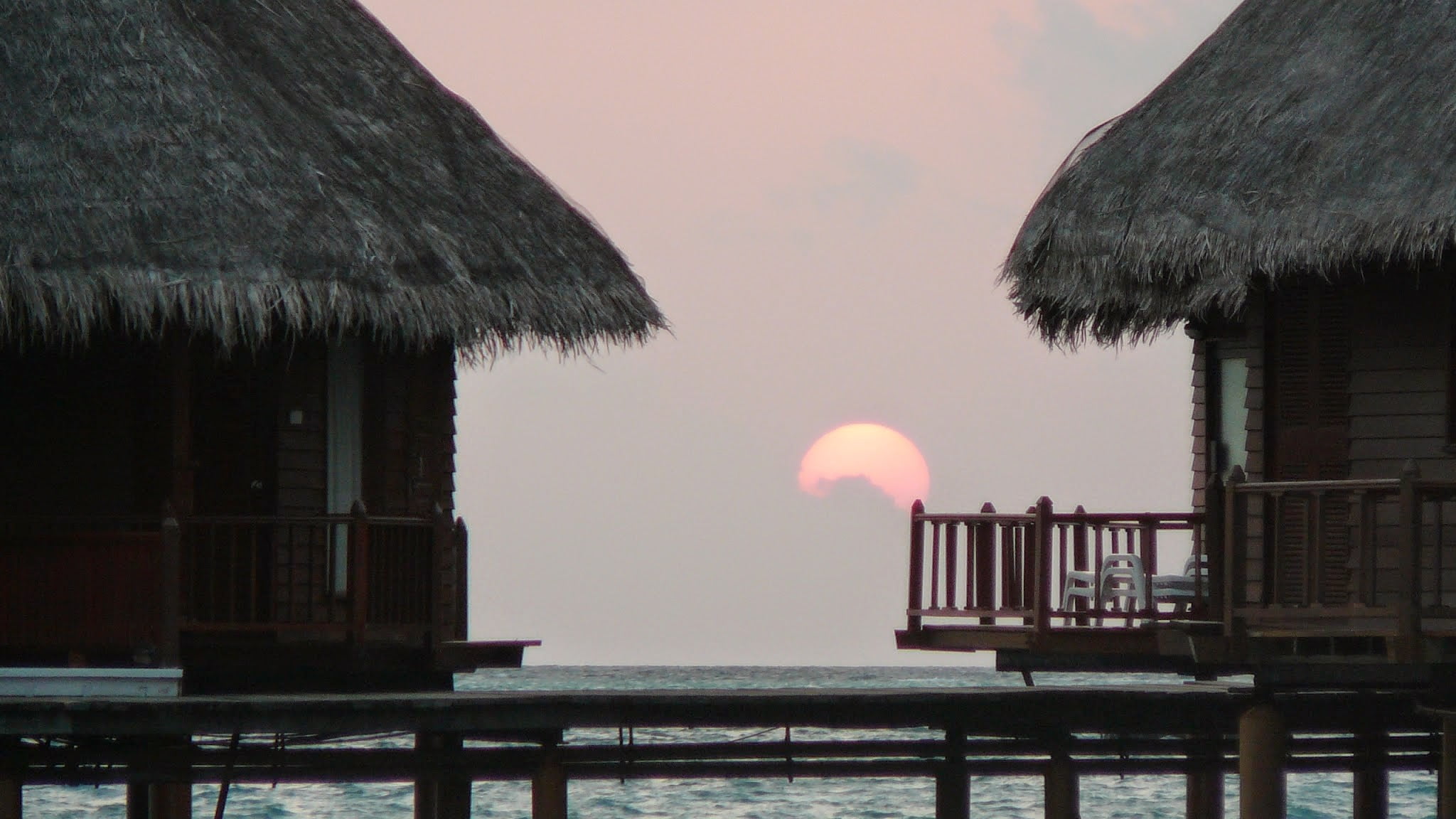 1080P, wooden, house, tranquility, two, architecture, scenics - nature, no people, building, sea, huts, outdoors, beauty in nature, built structure, roof, HD Wallpaper