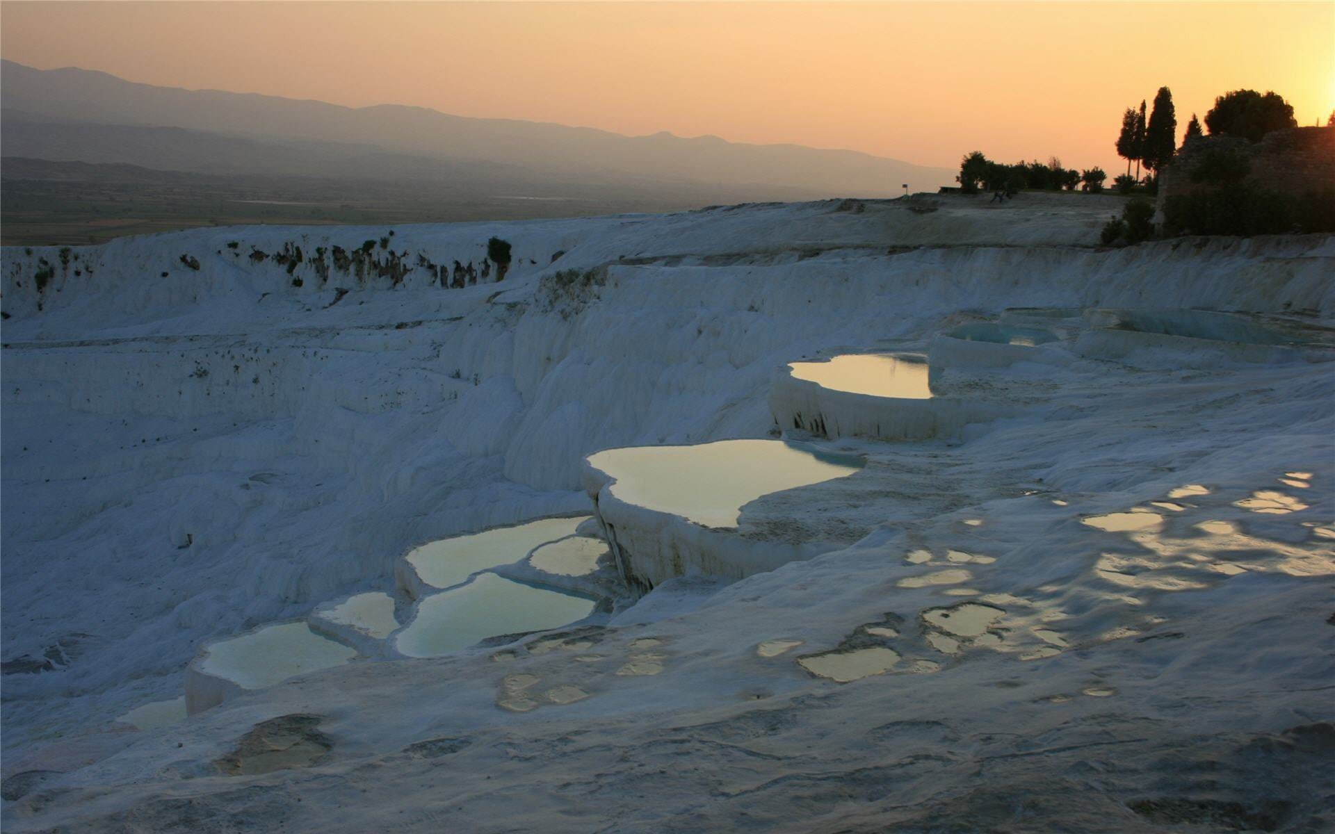 land, no people, nature, sky, beach, city, denizli, outdoors, 1080P, photography, winter, environment, hd, sea, non-urban scene, trees, pamukkale, tranquility, HD Wallpaper