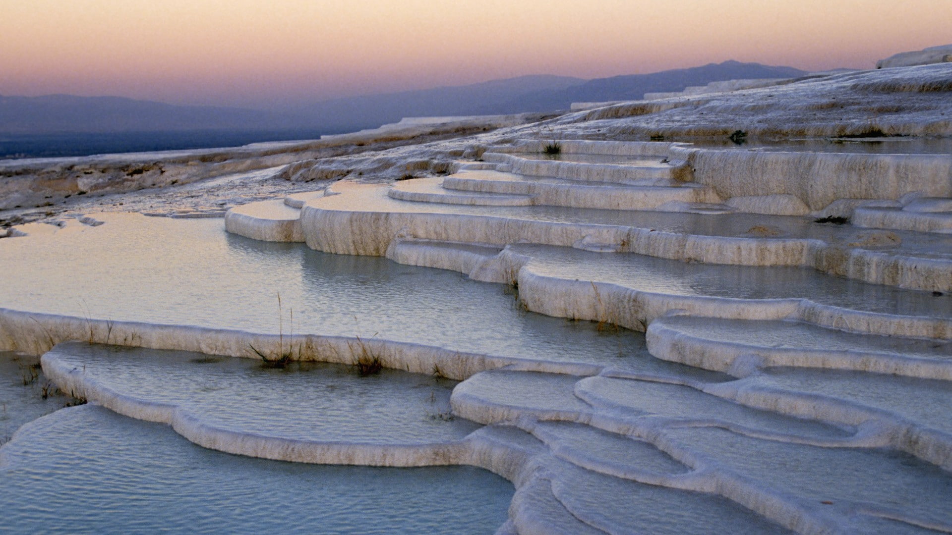 1080P, pamukkale, sunset, turkey, pools, HD Wallpaper