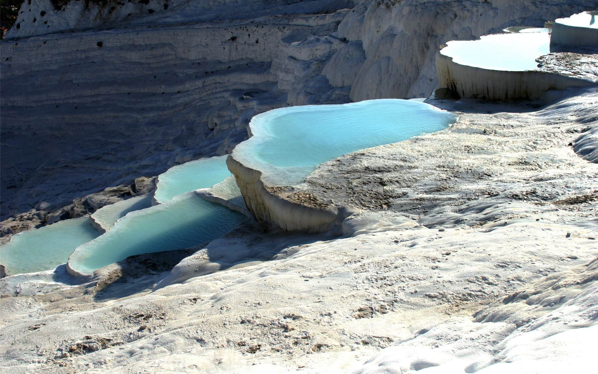 photography, high angle view, city, land, white color, winter, no people, tranquility, nature, pamukkale, ice, glacier, day, 1080P, snow, beauty in nature, HD Wallpaper