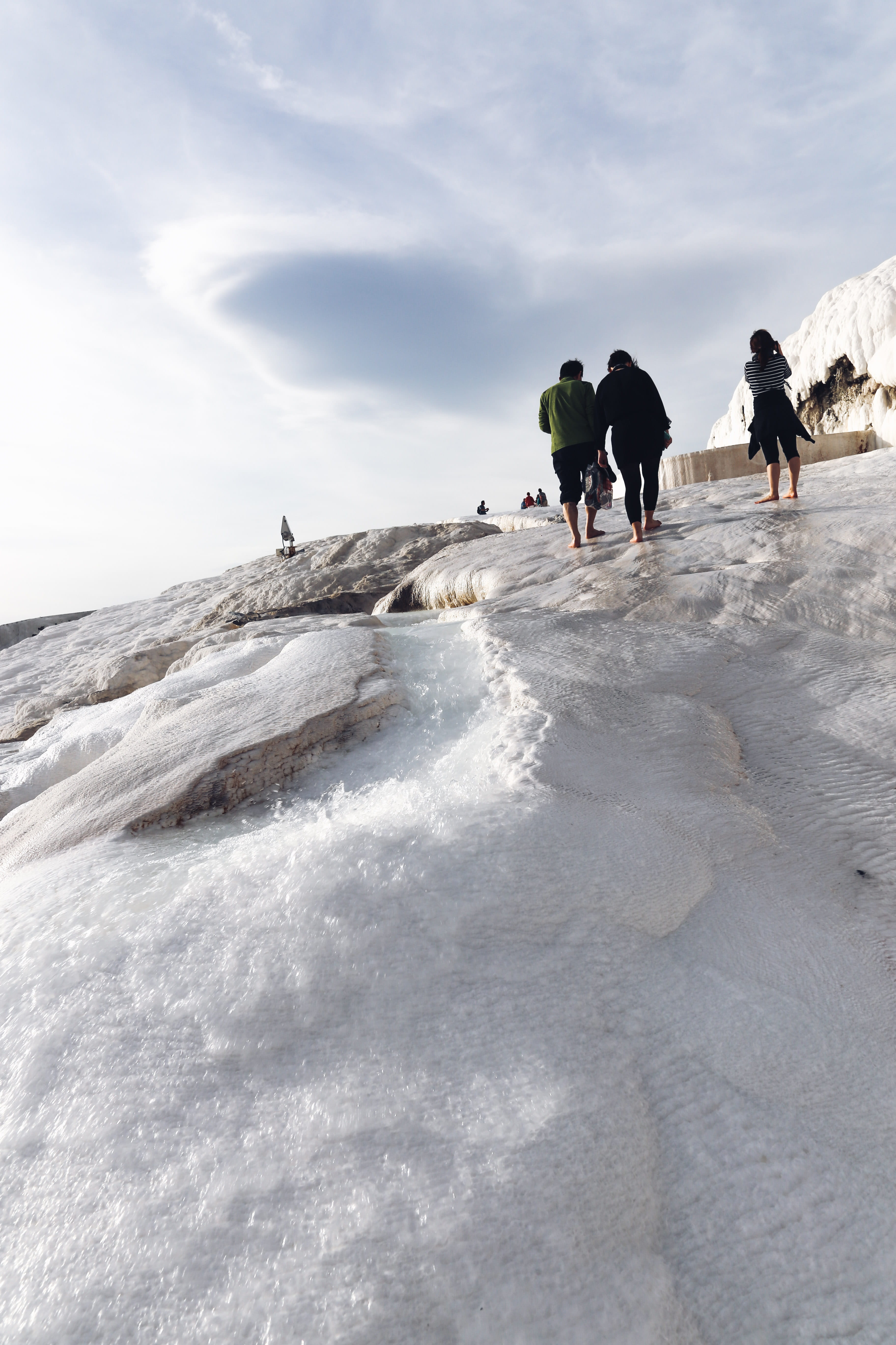outdoors, snow, turkey, pammukale, cold temperature, pamukkale, real people, denizli, castello di cotone, togetherness, men, motion, land, sky, sport, beauty in nature, Phone HD Wallpaper