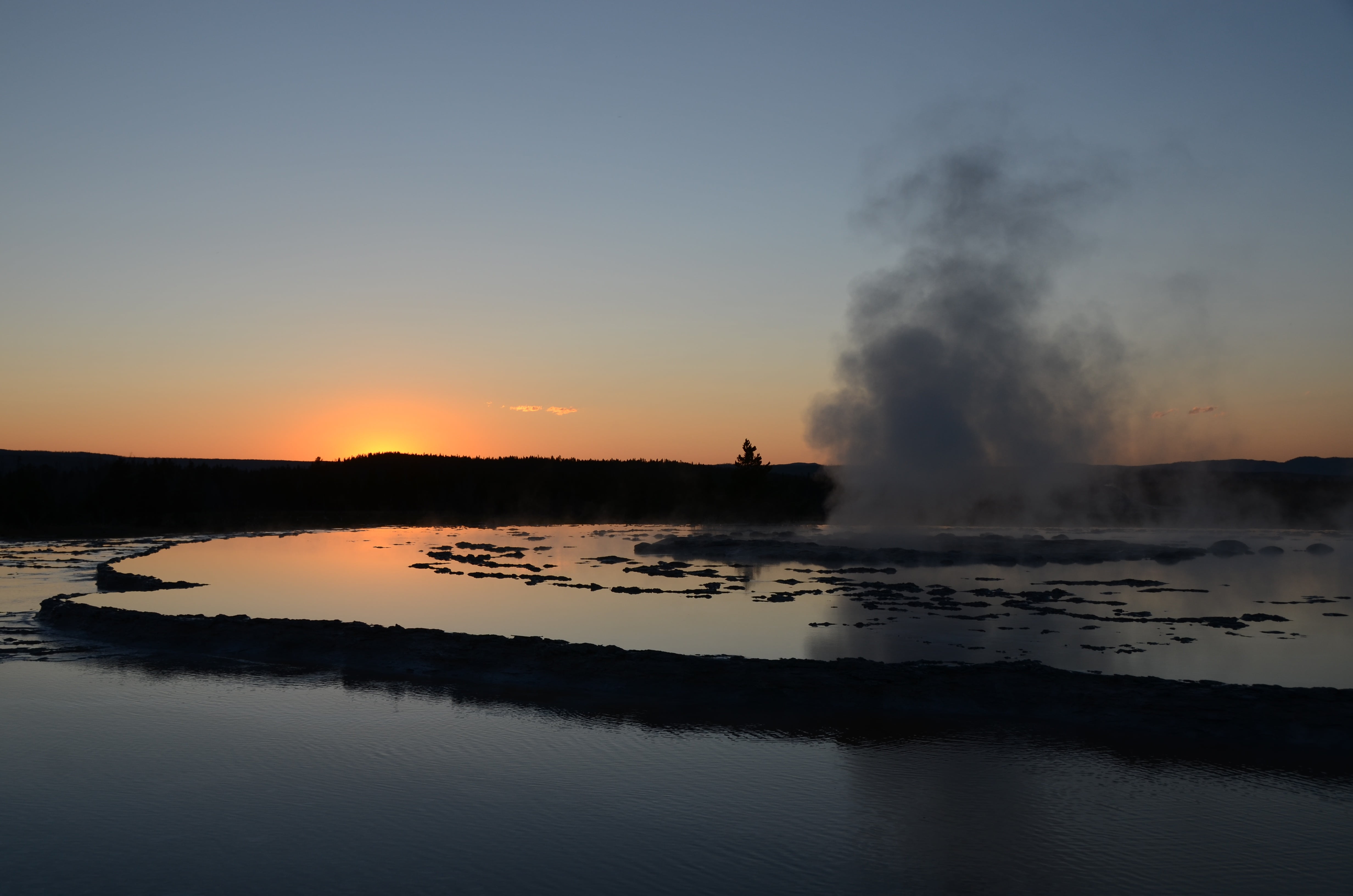 beautiful, body, evening, tourist attraction, outdoors, scenery, thermal features, reflection, thermal feature, no people, sunset, night, tranquility, scenics - nature, HD Wallpaper