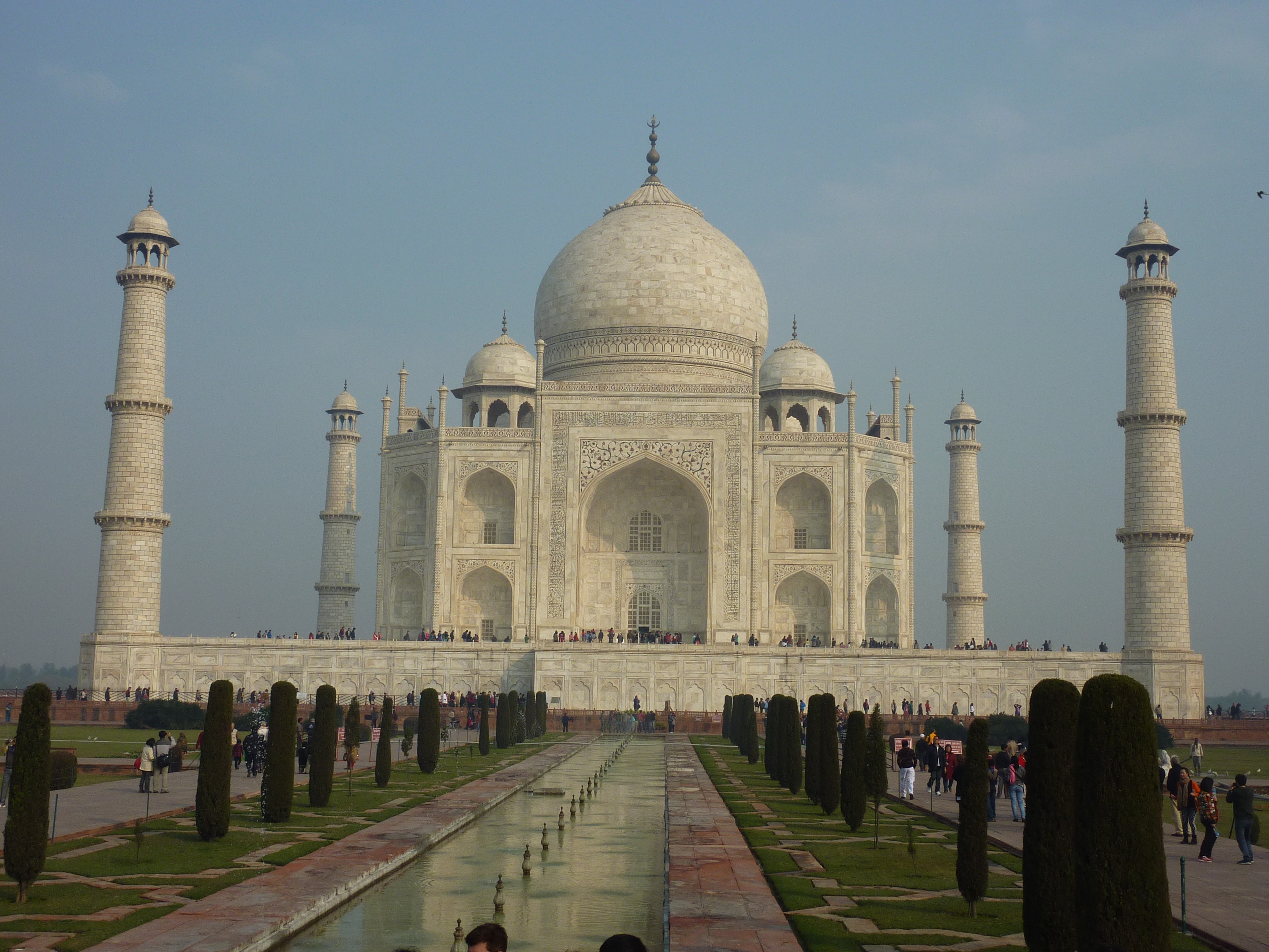 sky, taj, built structure, mughal Empire, building exterior, architecture, mausoleum, incidental people, cultures, the past, nature, minaret, india, indian Culture, HD Wallpaper