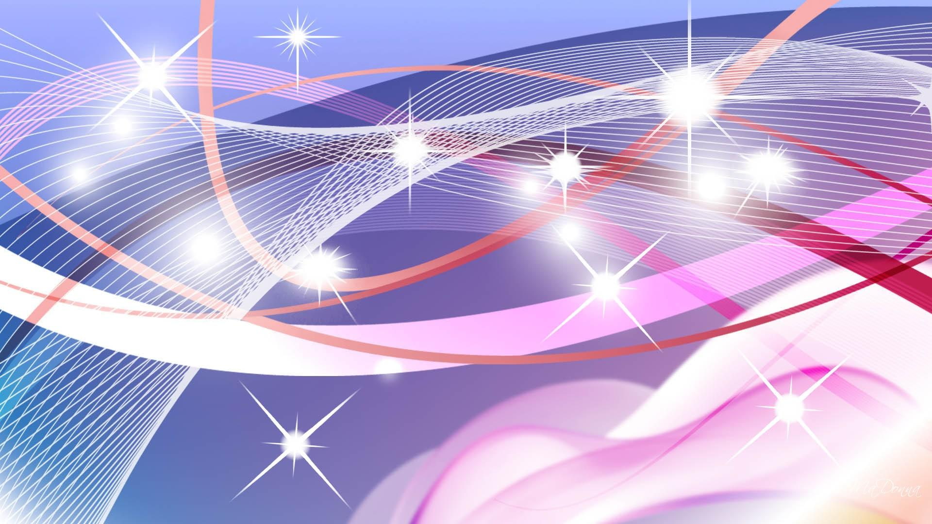 3d and abstract, pink, bright, stars, blue, pastel, colors, shining, abstract, 1080P, HD Wallpaper