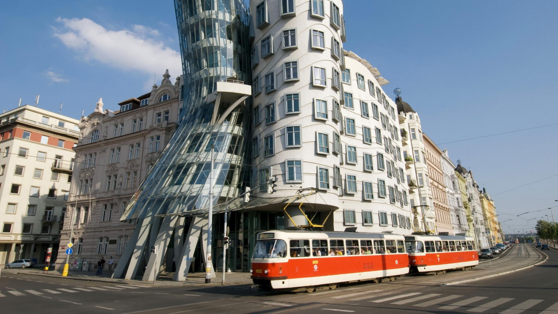 house, Czech Republic, architecture, hd, czech, houses, art, Prague, 1080P, republic, dancing, HD Wallpaper