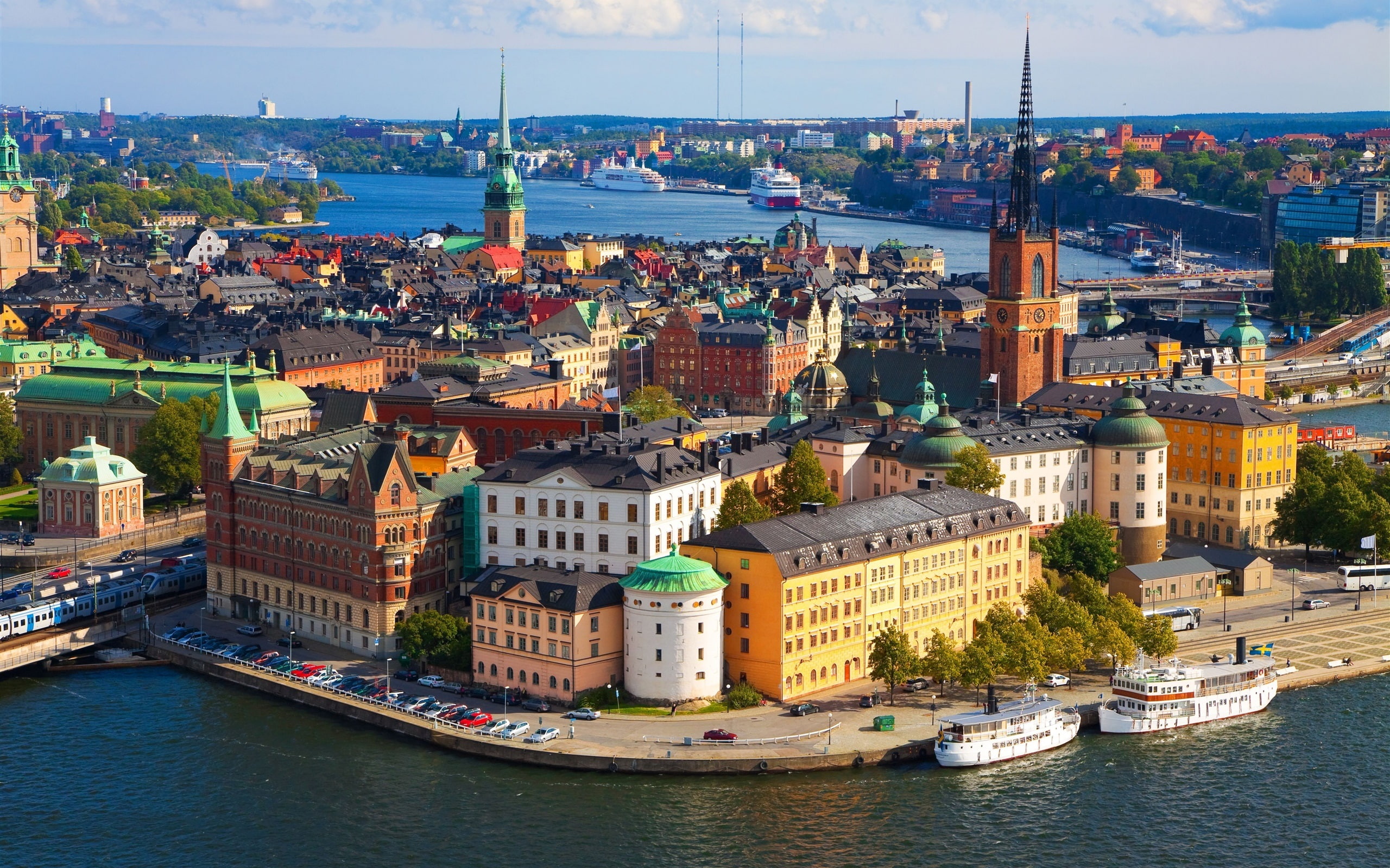 Dock, Sweden, Stockholm, Boats, City, 2K, Buildings, HD Wallpaper