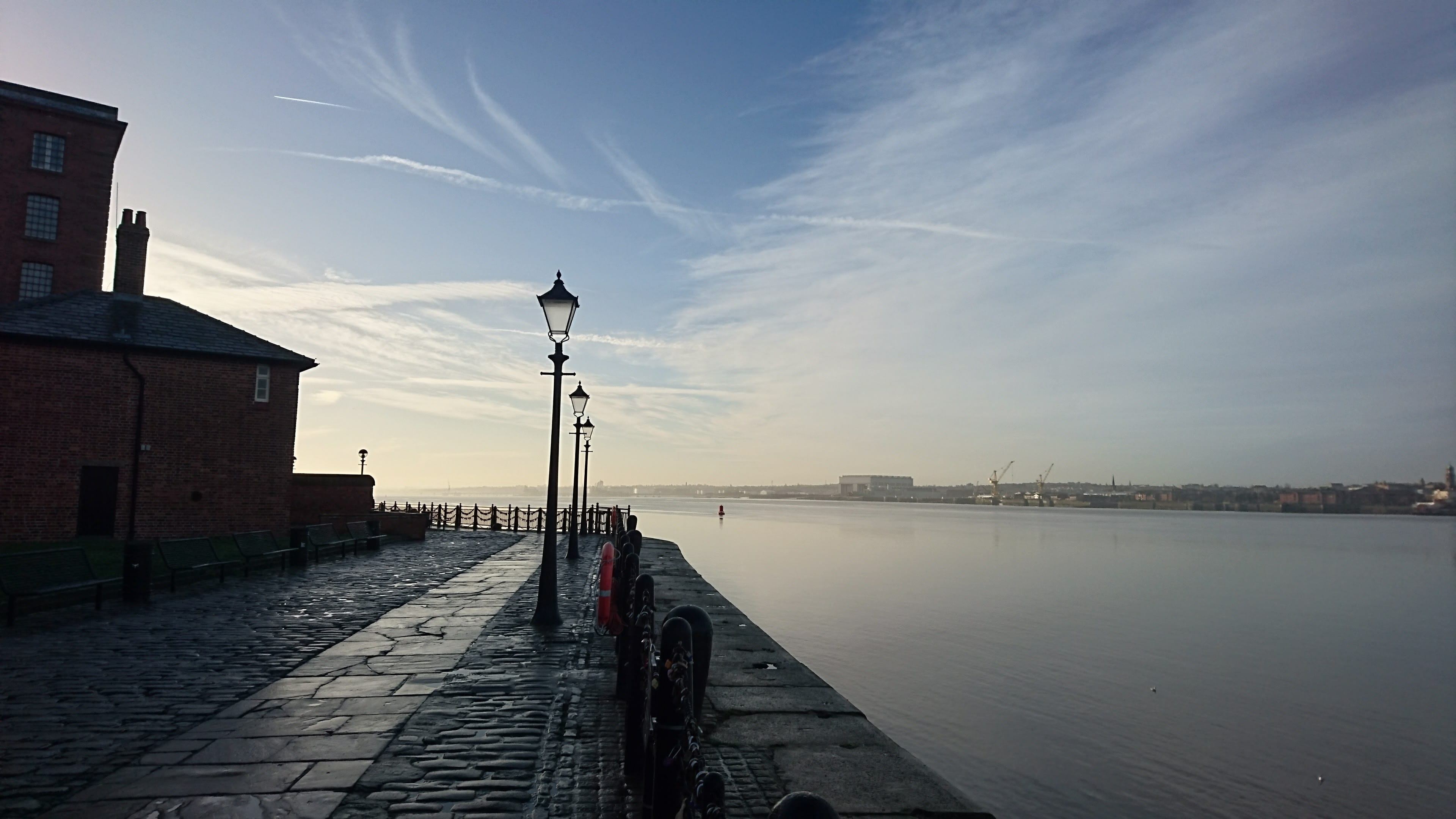 street, built structure, england, tourism, lighting equipment, river, promenade, uk, footpath, city, outdoors, panorama, building, skyline, sky, day, travel, HD Wallpaper