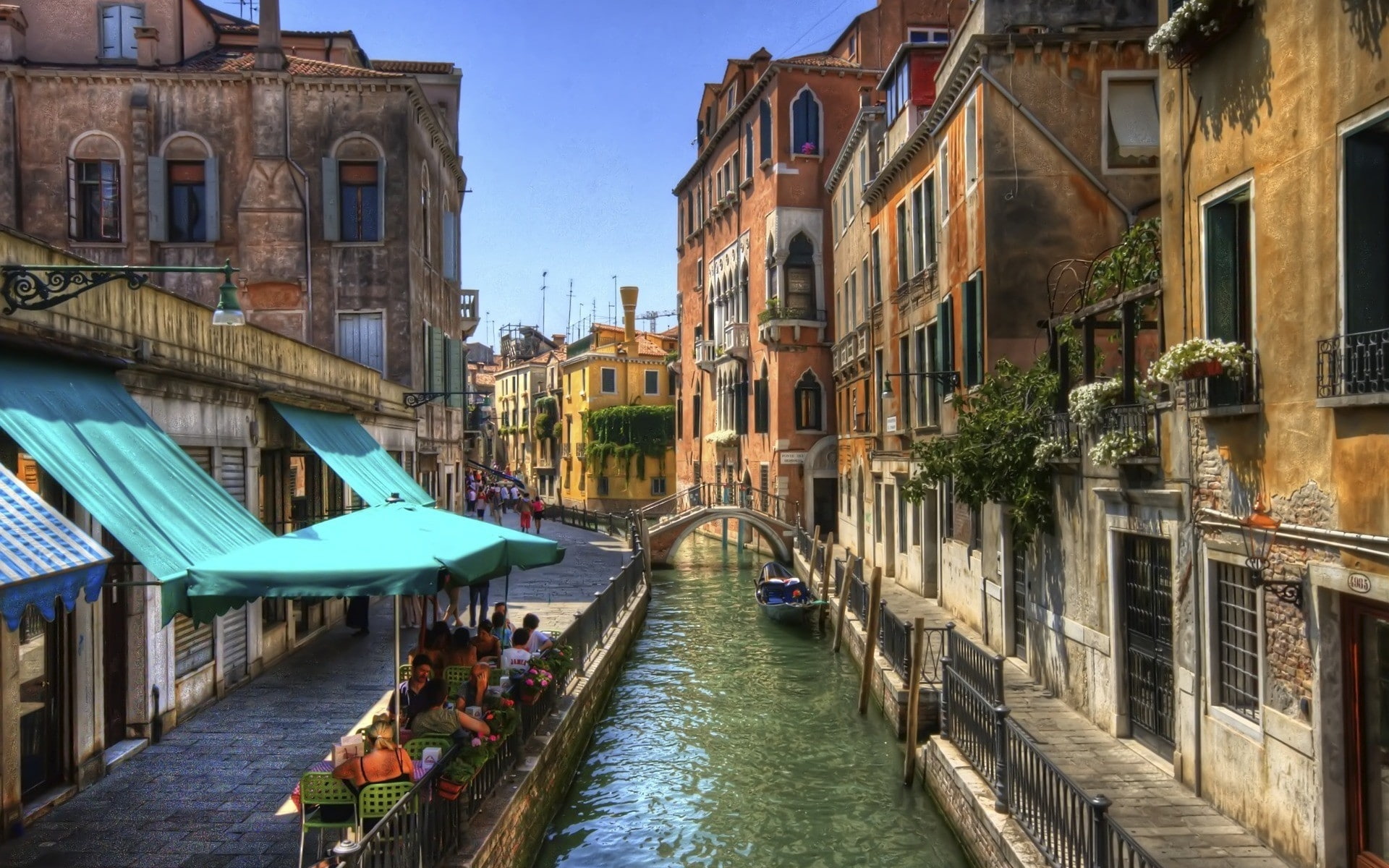 Italy, hd, houses, 1080P, buildings, nature, Venice, art, boats, urban, rivers, HD Wallpaper