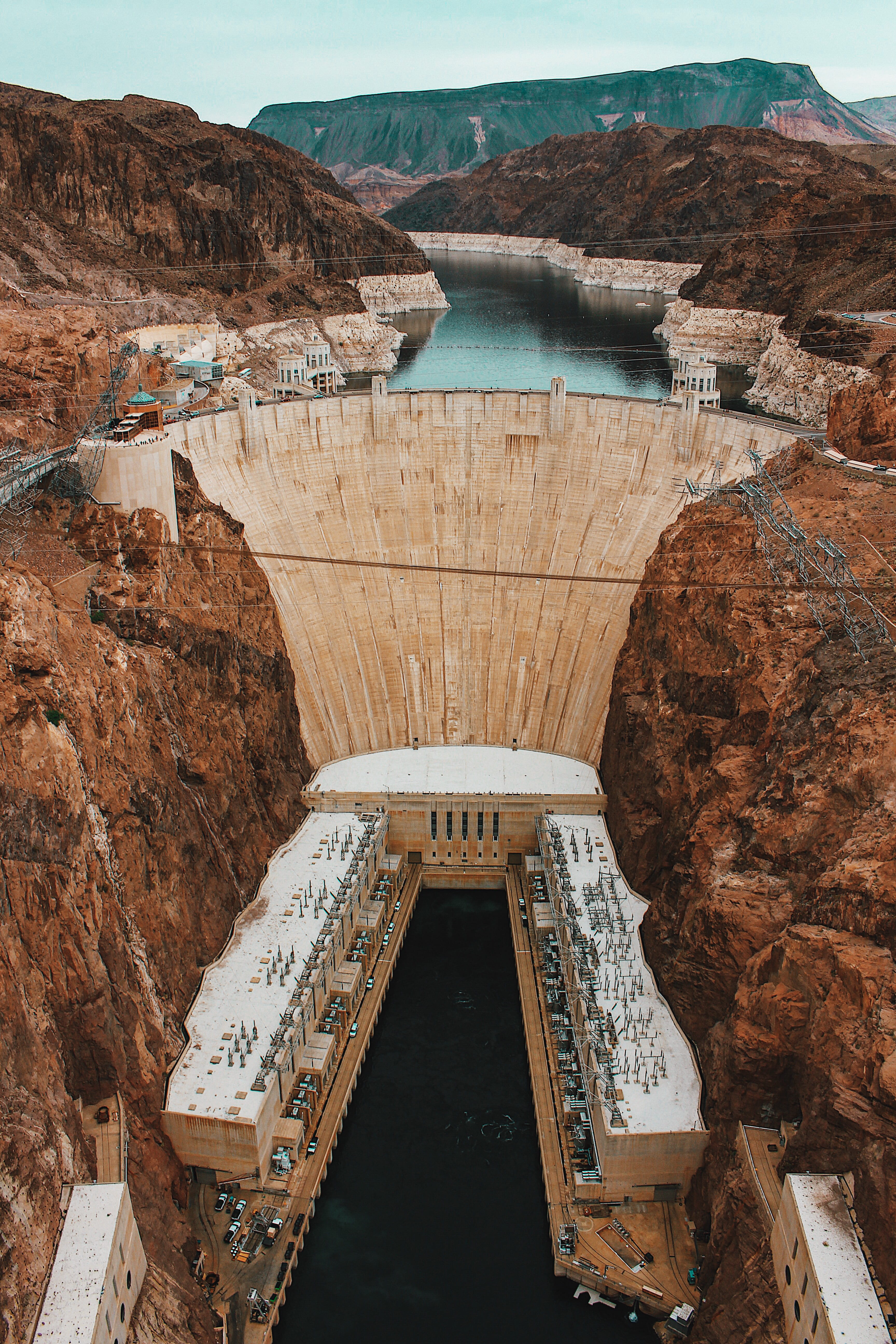 tumblr, no people, mountain, outdoors, solid, hydroelectric power, renewable energy, high angle view, sky, travel destinations, hoover dam, hooverdam, day, Phone HD Wallpaper