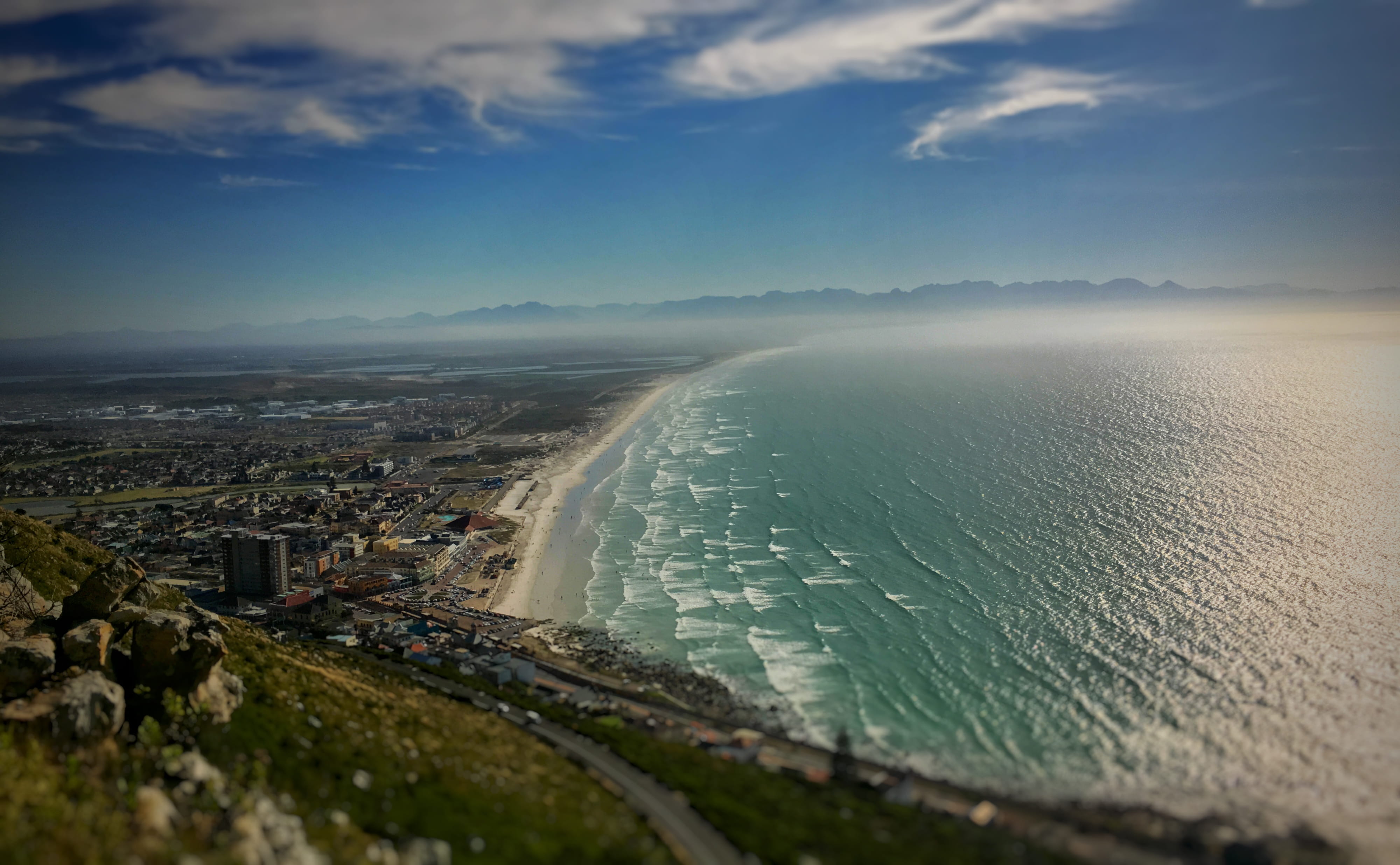 4K, skyscraper, water, sky, no people, aerial view, land, outdoors, nature, city, cityscape, built structure, hike, beach, travel destinations, mountain, HD Wallpaper