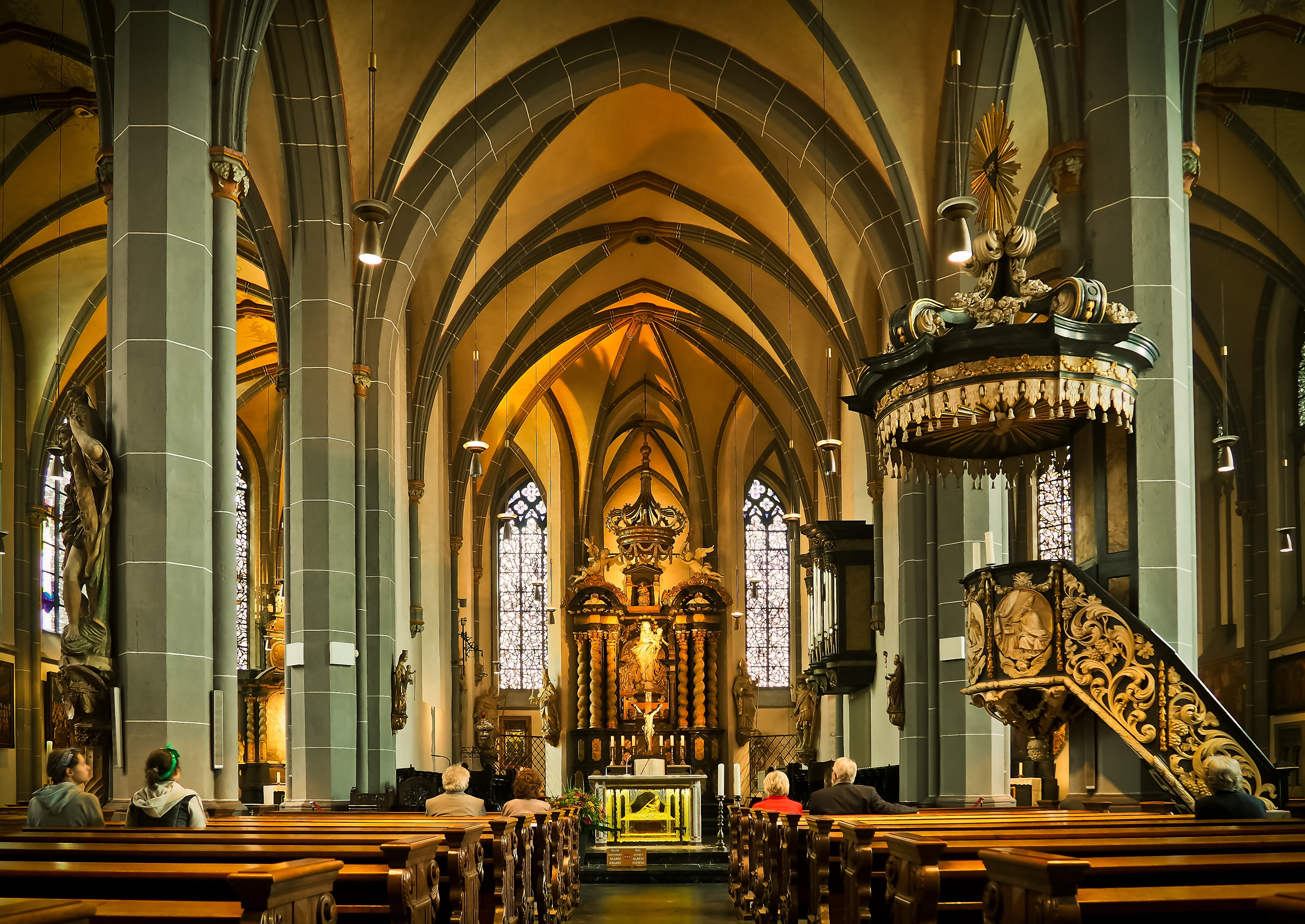 place of worship, ornament, spirituality, built structure, 4K, church window, prayer, pillar, blanket, gilded, christianity, historically, church, no people, HD Wallpaper